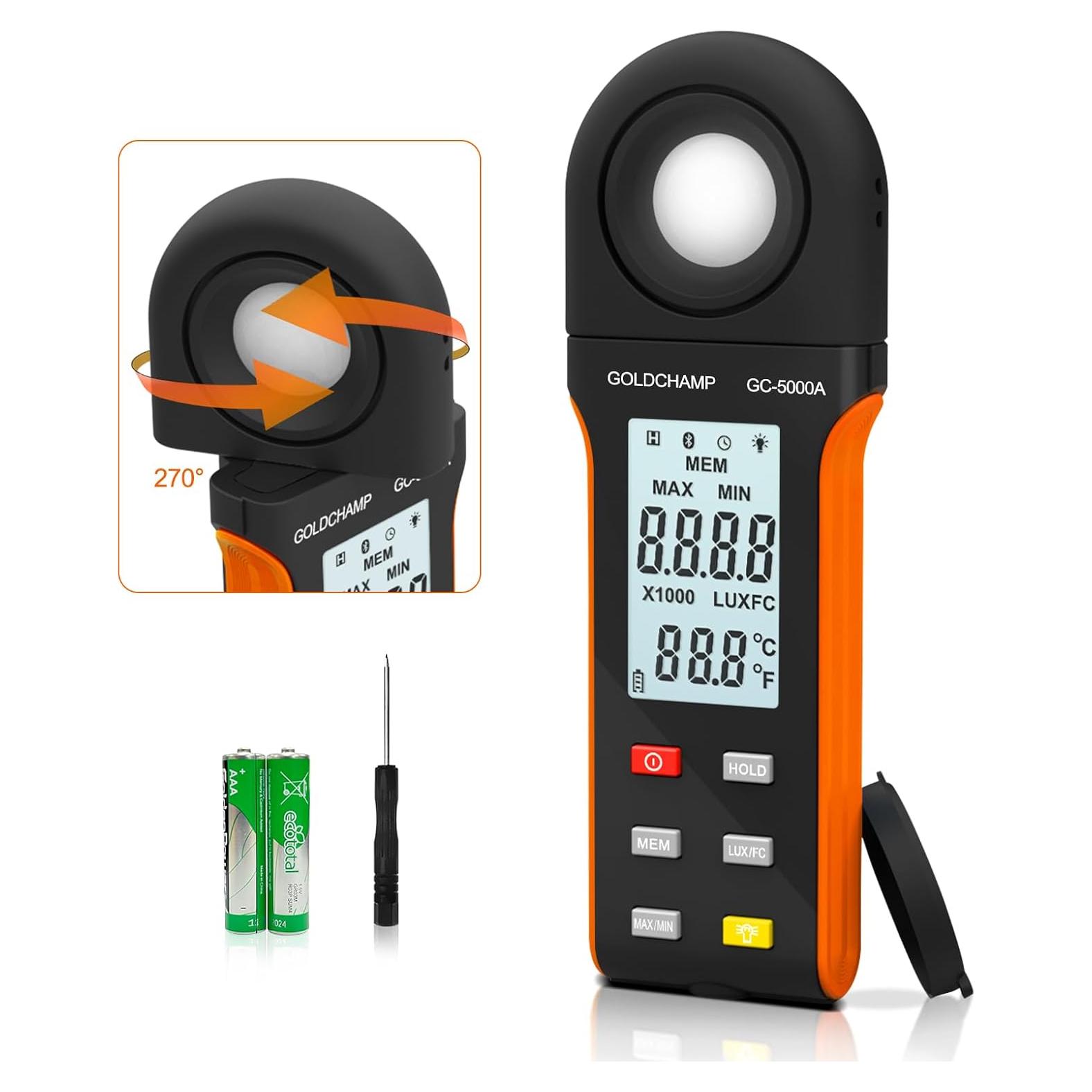 Medidor Digital de Iluminancia GOLDCHAMP GC-5000A 400,000 Lux