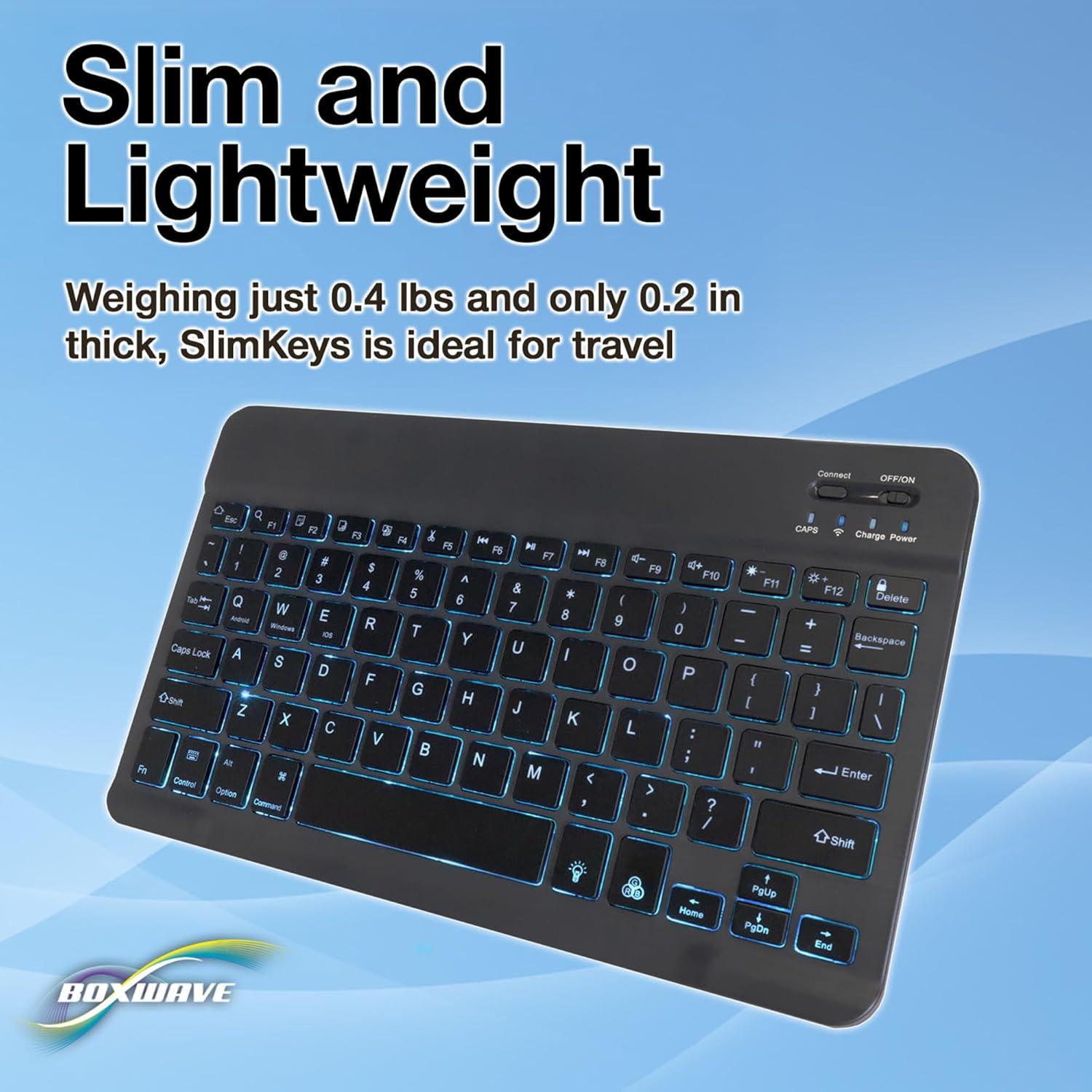 Teclado Bluetooth BoxWave SlimKeys Retroiluminado 7 Colores