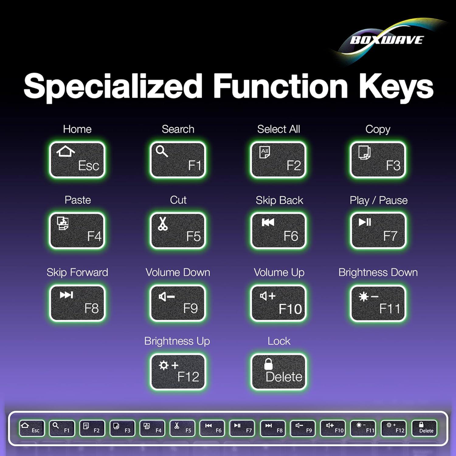 Teclado Bluetooth BoxWave SlimKeys Retroiluminado 7 Colores