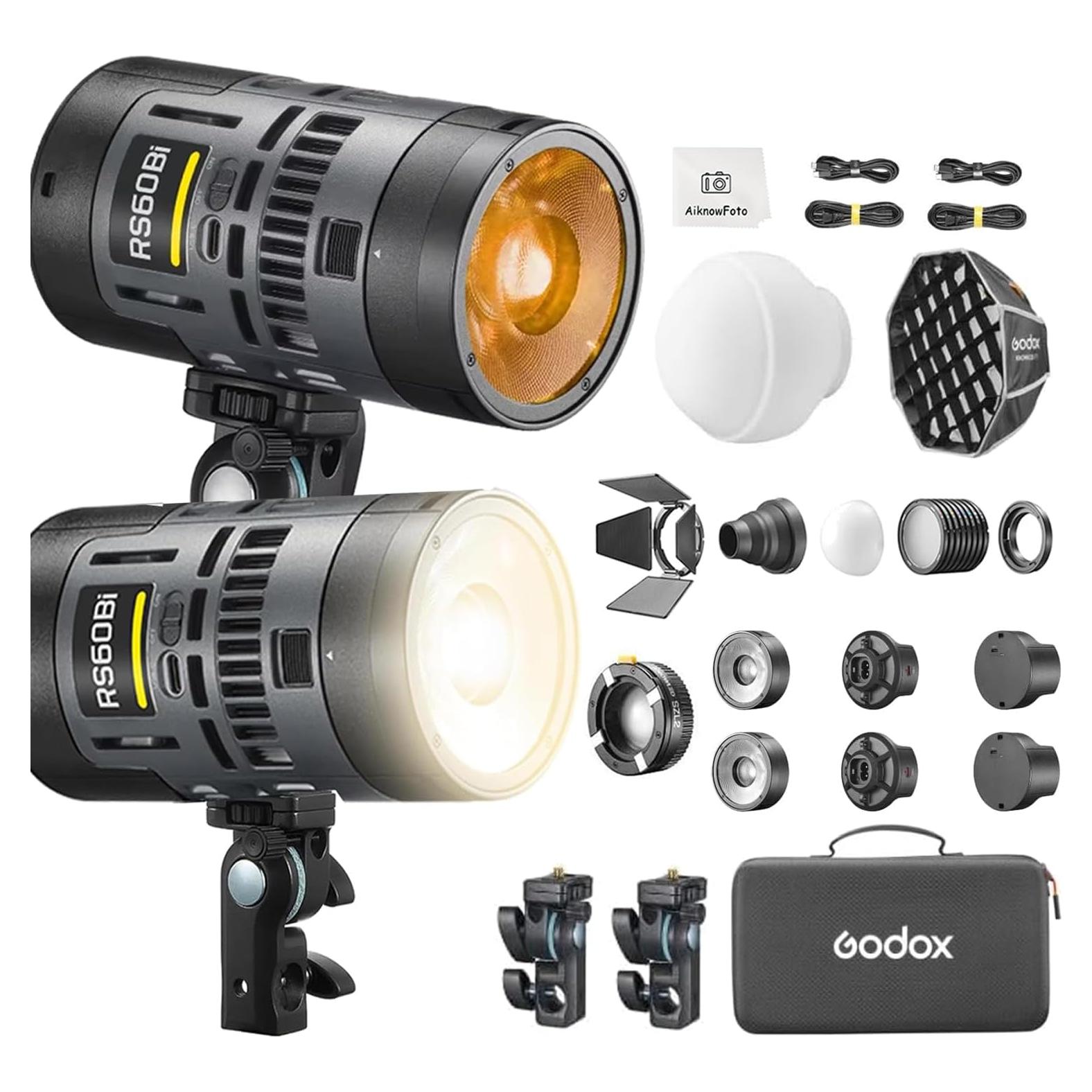 Kit de Luz LED Godox RS60Bi 60W Bicolor para Video y Fotografía
