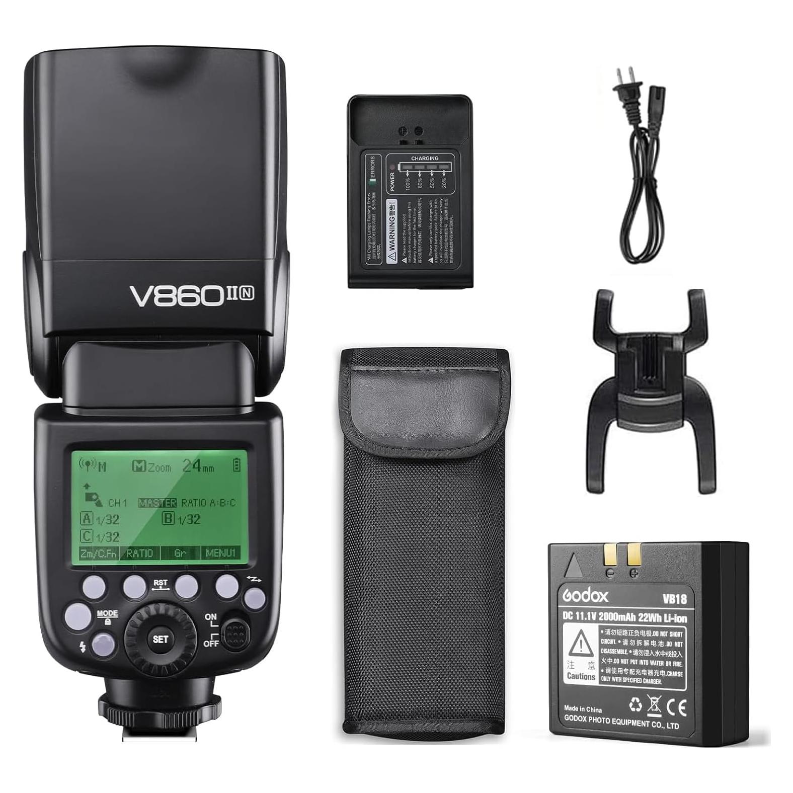 Flash Godox V860II-N TTL Speedlite para Nikon 2000mAh GN60