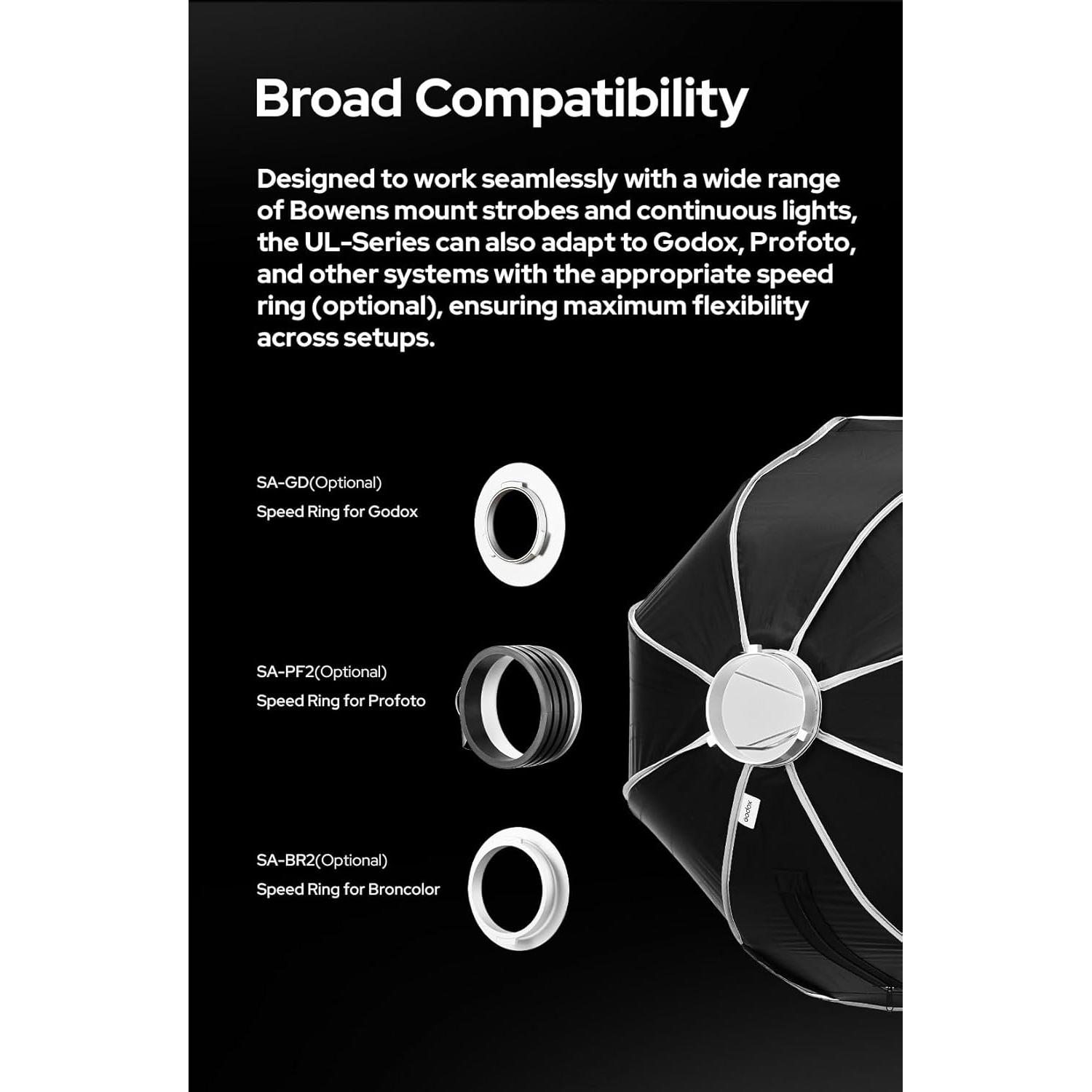 Softbox Umbrella Godox G-UL-BOXOcta-60 60cm Montaje Bowens