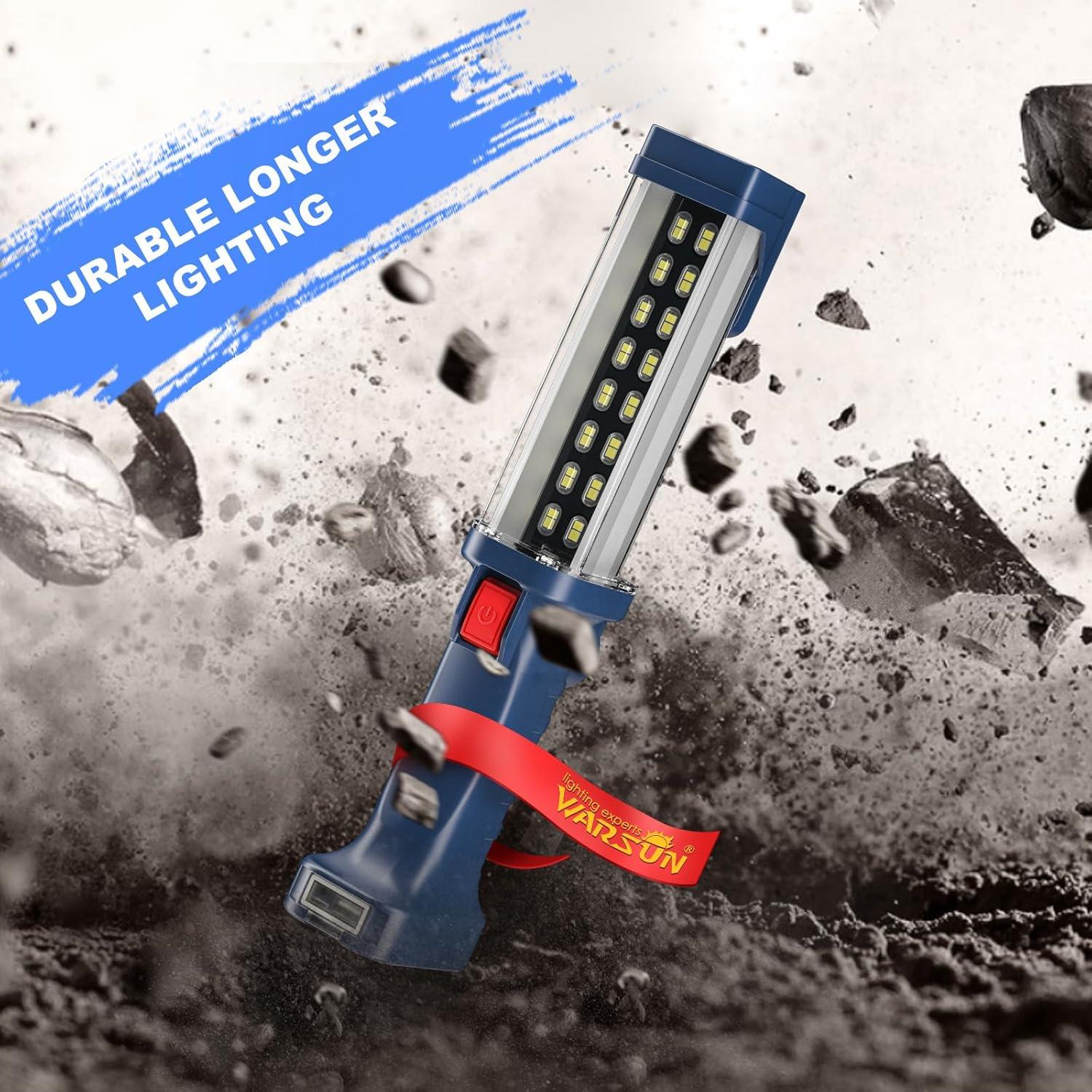 Luz de trabajo LED WARSUN 30W 1200 lúmenes recargable