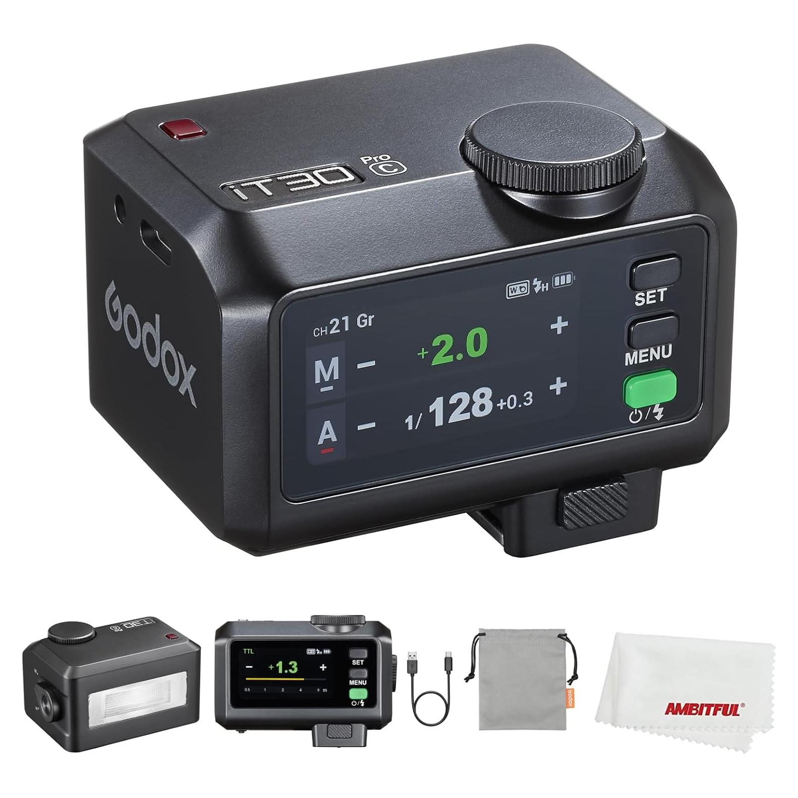 Flash Godox iT30 Pro C para Canon, TTL, HSS 1/8000s, 120g