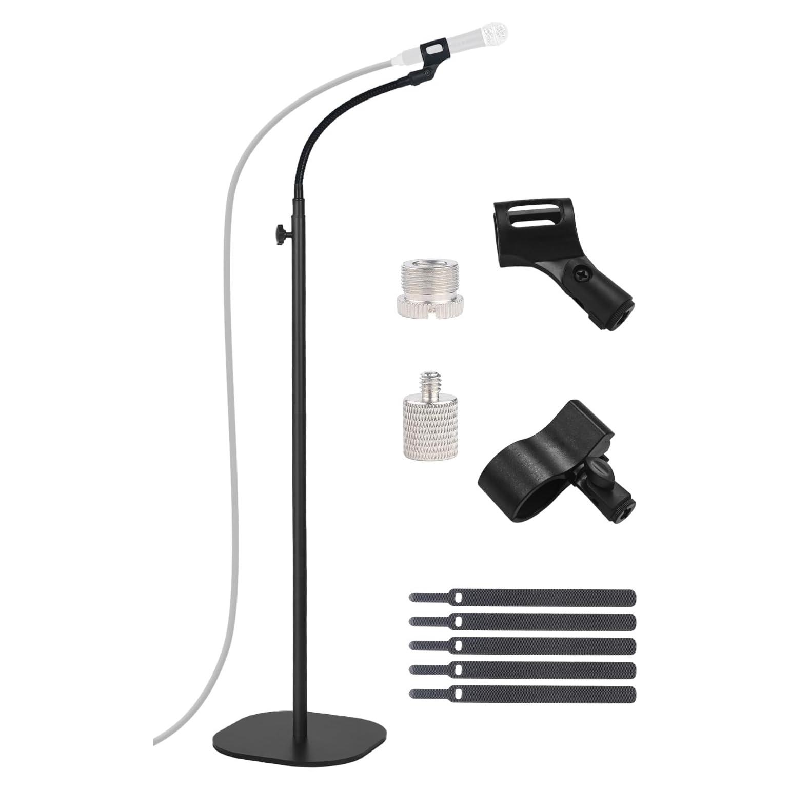 Soporte de Micrófono Flexible Ajustable 91-168 cm Negro