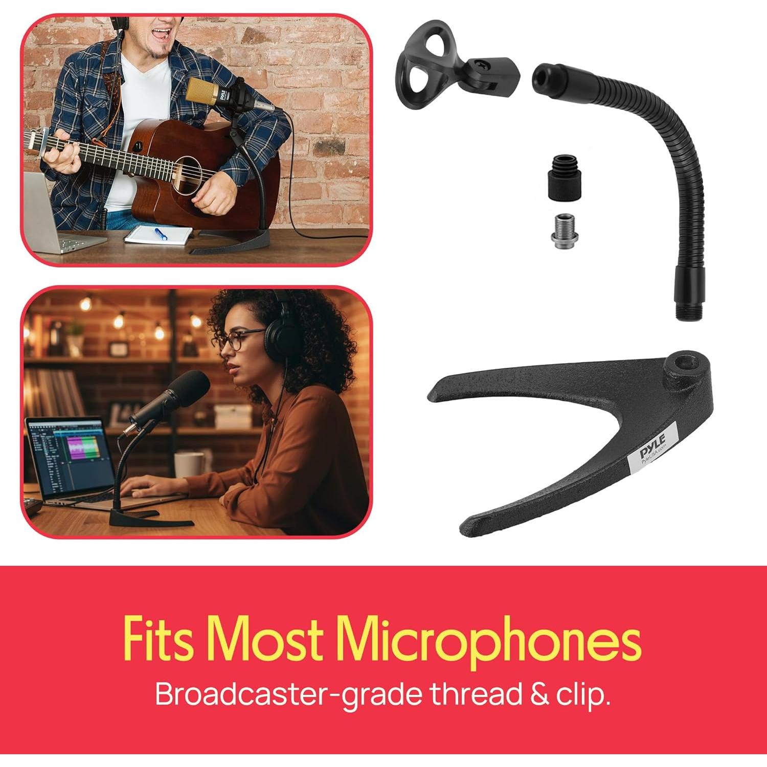 Soporte de Micrófono de Escritorio Pyle PMKS8X2 Ajustable 2 Pzas