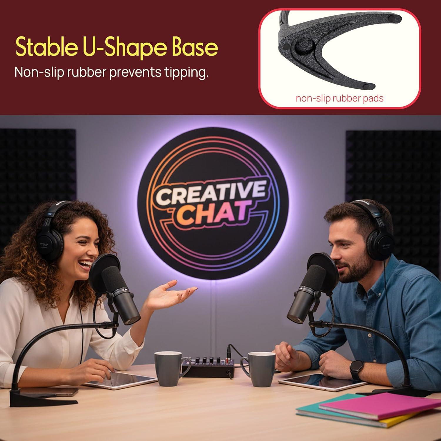 Soporte de Micrófono de Escritorio Pyle PMKS8X2 Ajustable 2 Pzas