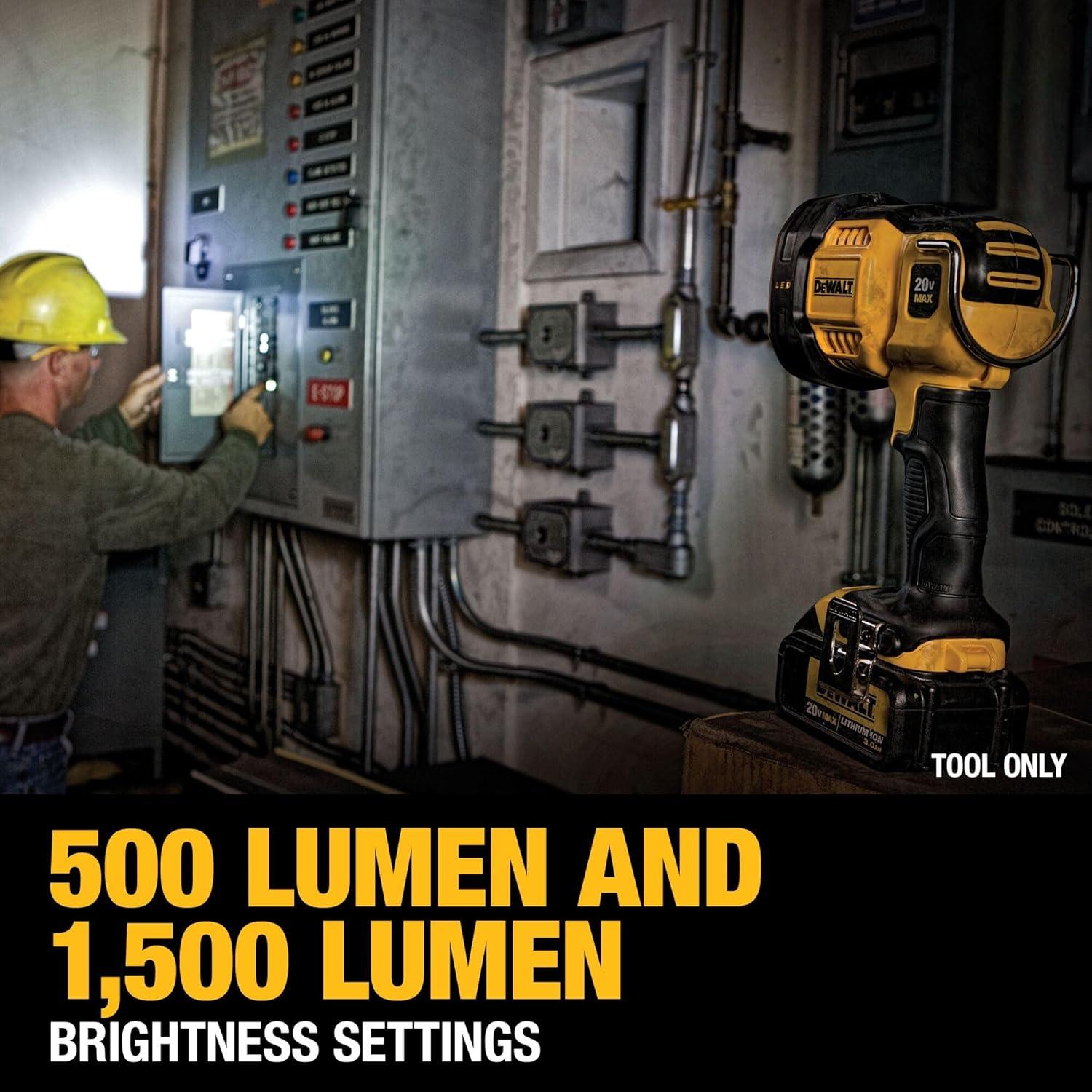 Luz de trabajo LED DEWALT DCL043 1500 lúmenes 20V