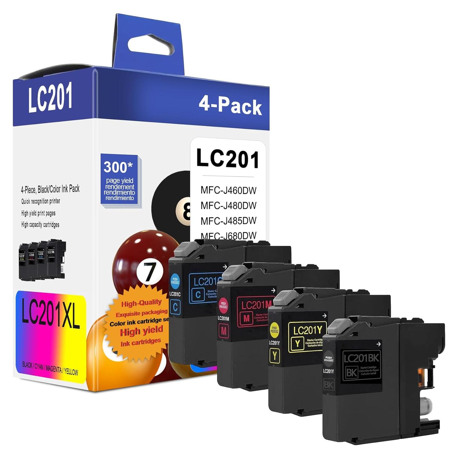 Cartucho de tinta Brother LC201 XL Color 4 unidades (BK/C/M/Y)