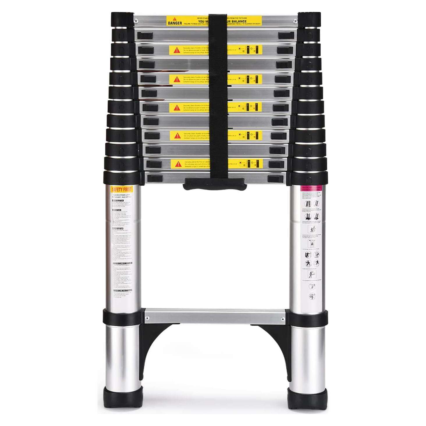 Escalera Telescópica Soctone 3.8m Aluminio 330kg Multiusos