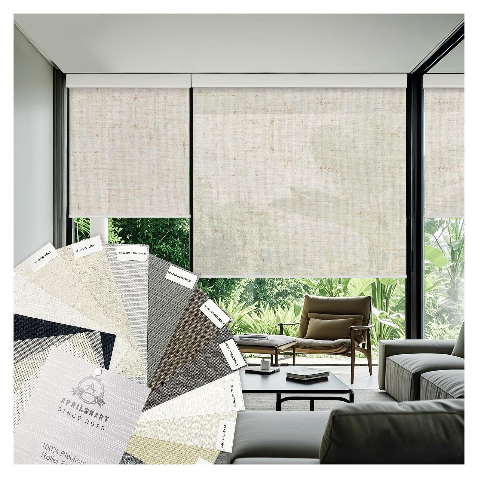 Persianas Motorizadas Aprilsmart 279.4x304.8cm Semi-Translúcidas