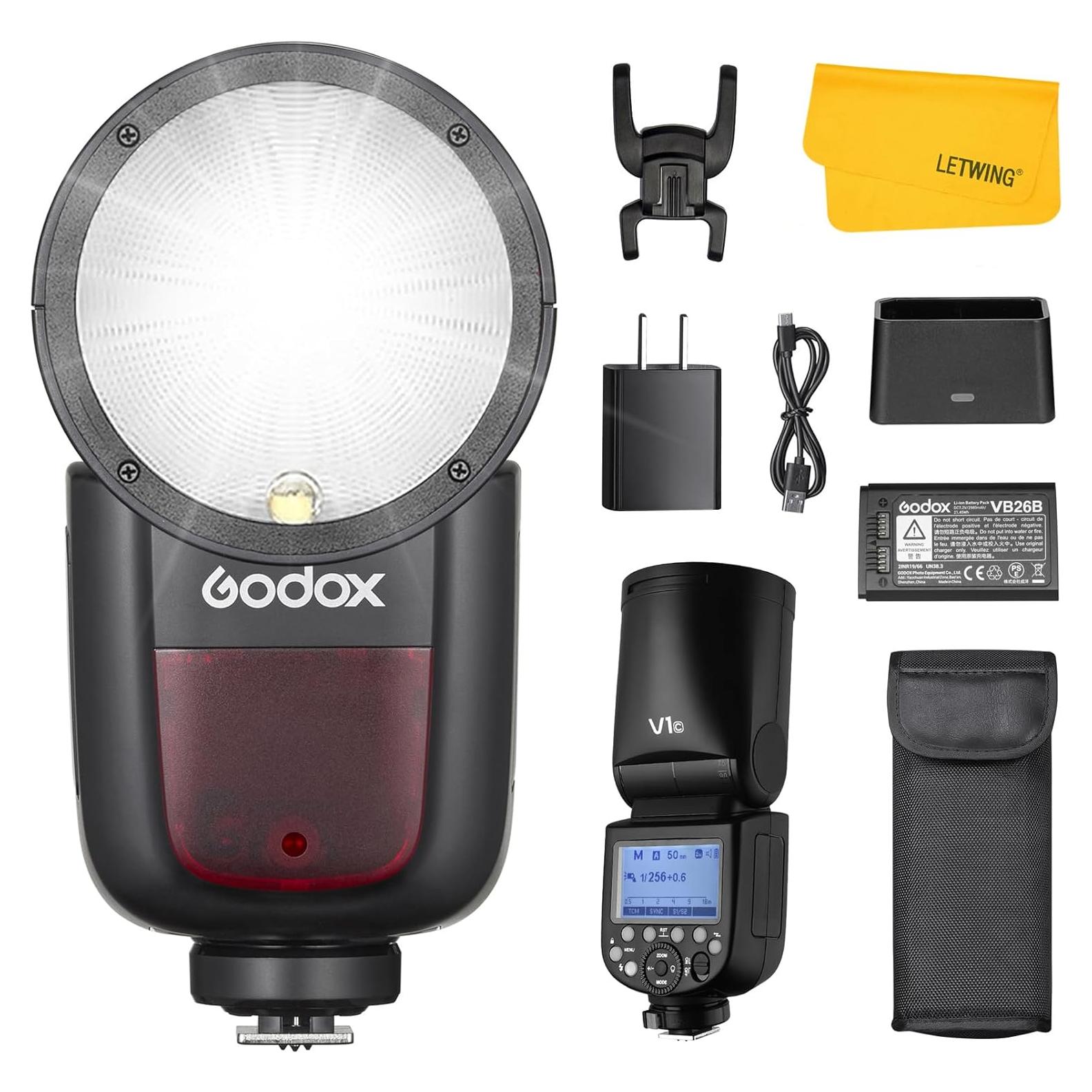Flash Godox V1-C para Canon TTL 2.4G HSS 1/8000s 480 Flashes