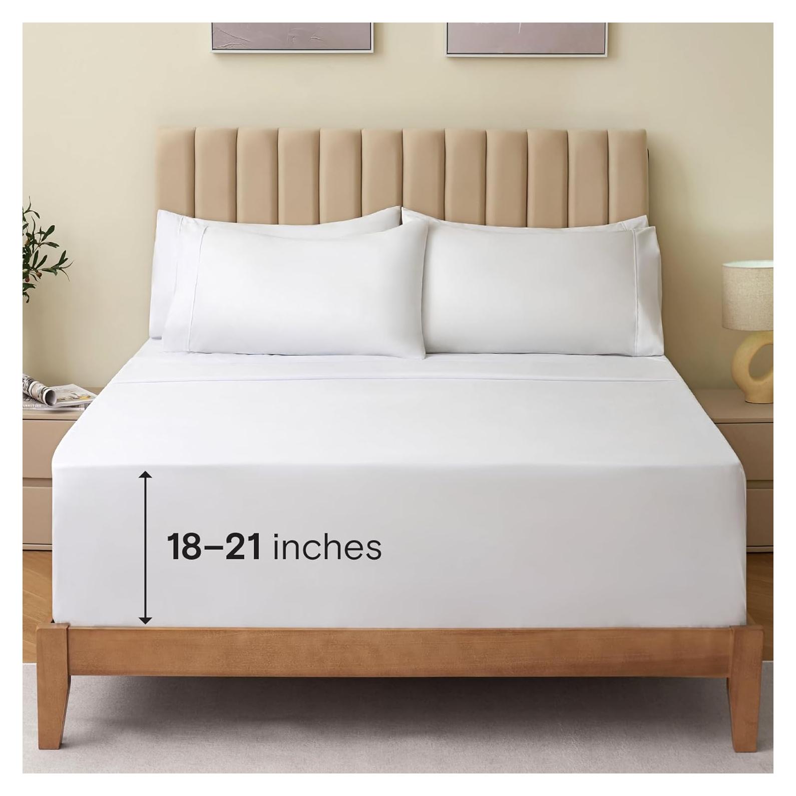 Juego de Sábanas Twin LuxClub Microfibra 3 Piezas Blanco