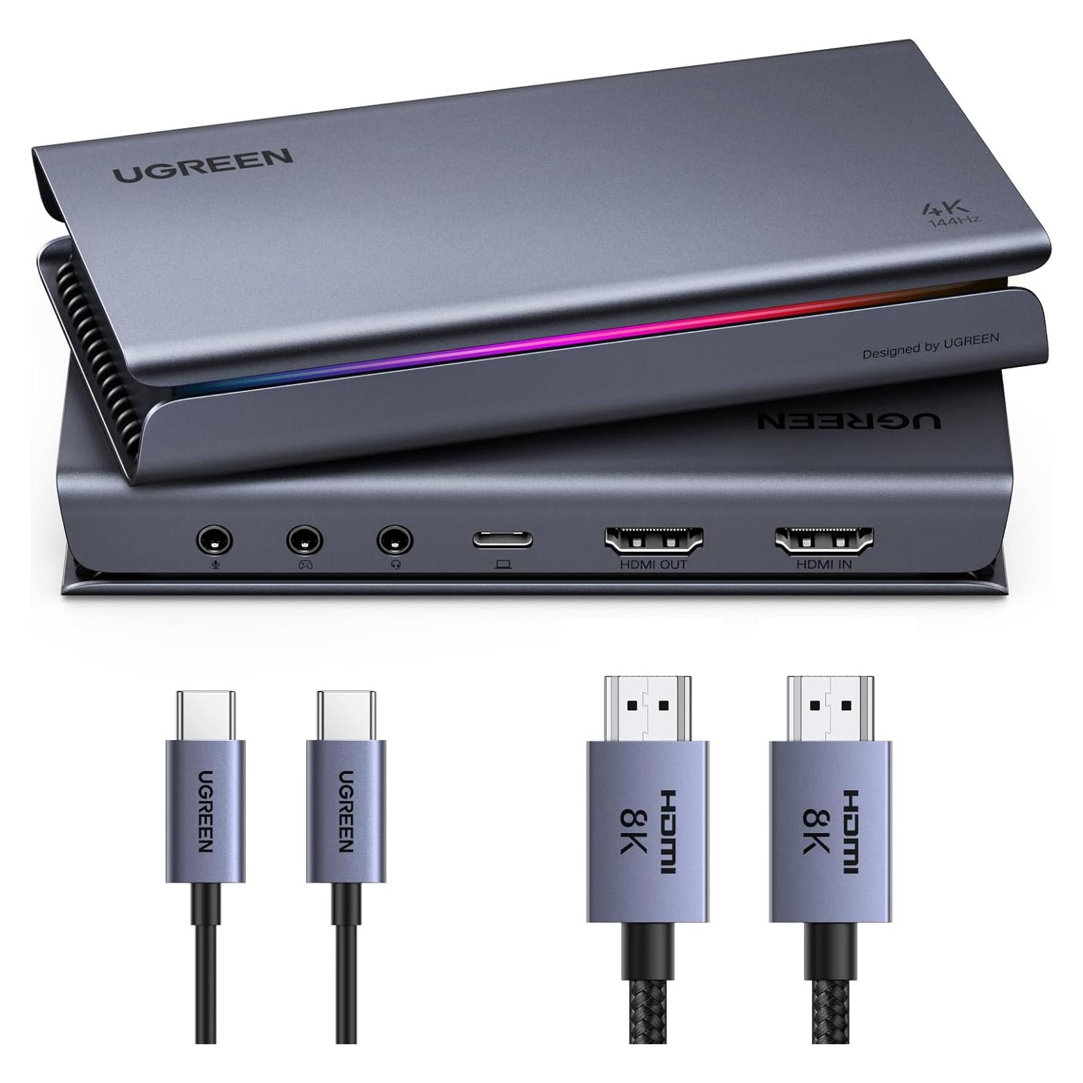 Tarjeta de Captura UGREEN 4K 144Hz HDMI a USB 3.2 con Micrófono