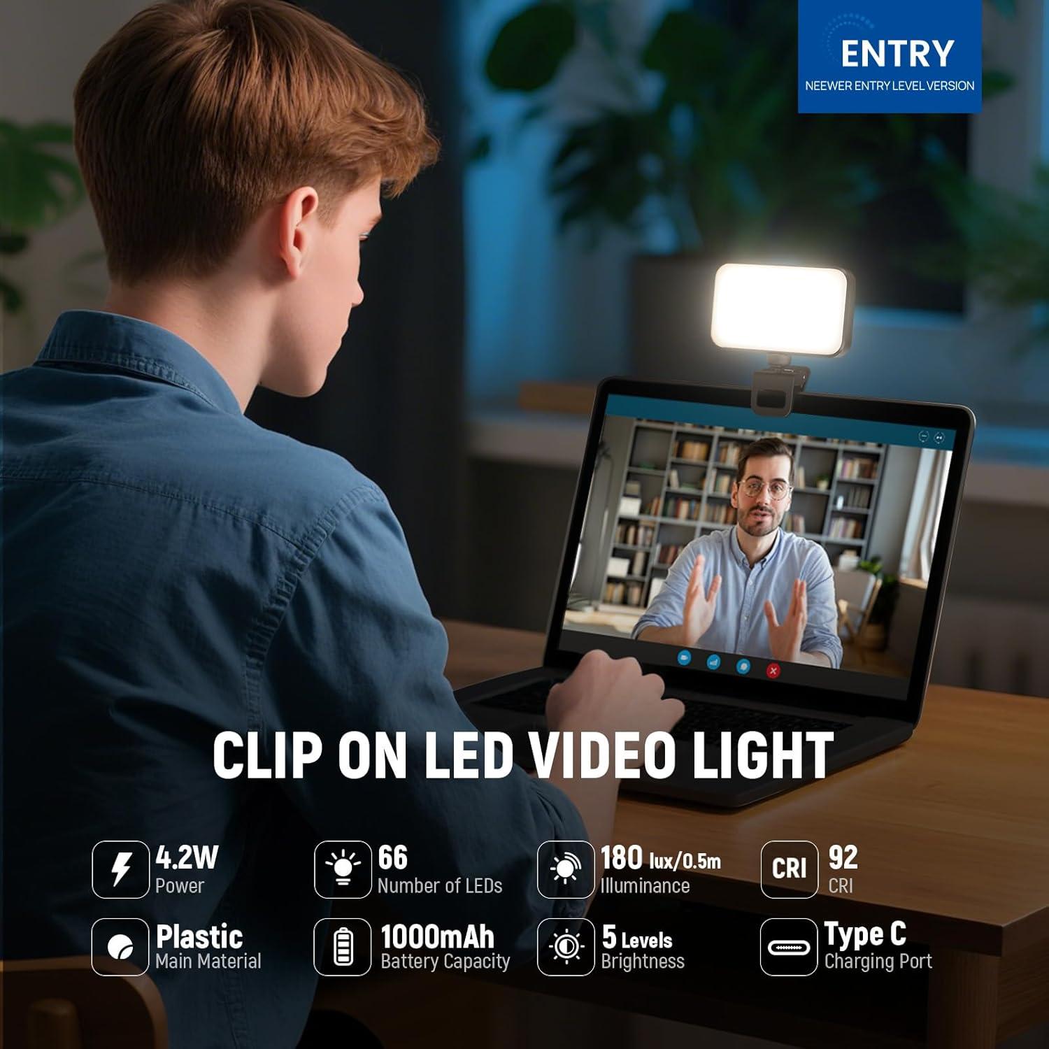 Luz LED para Selfie NEEWER N6, 66 LEDs, Compacta y Recargable