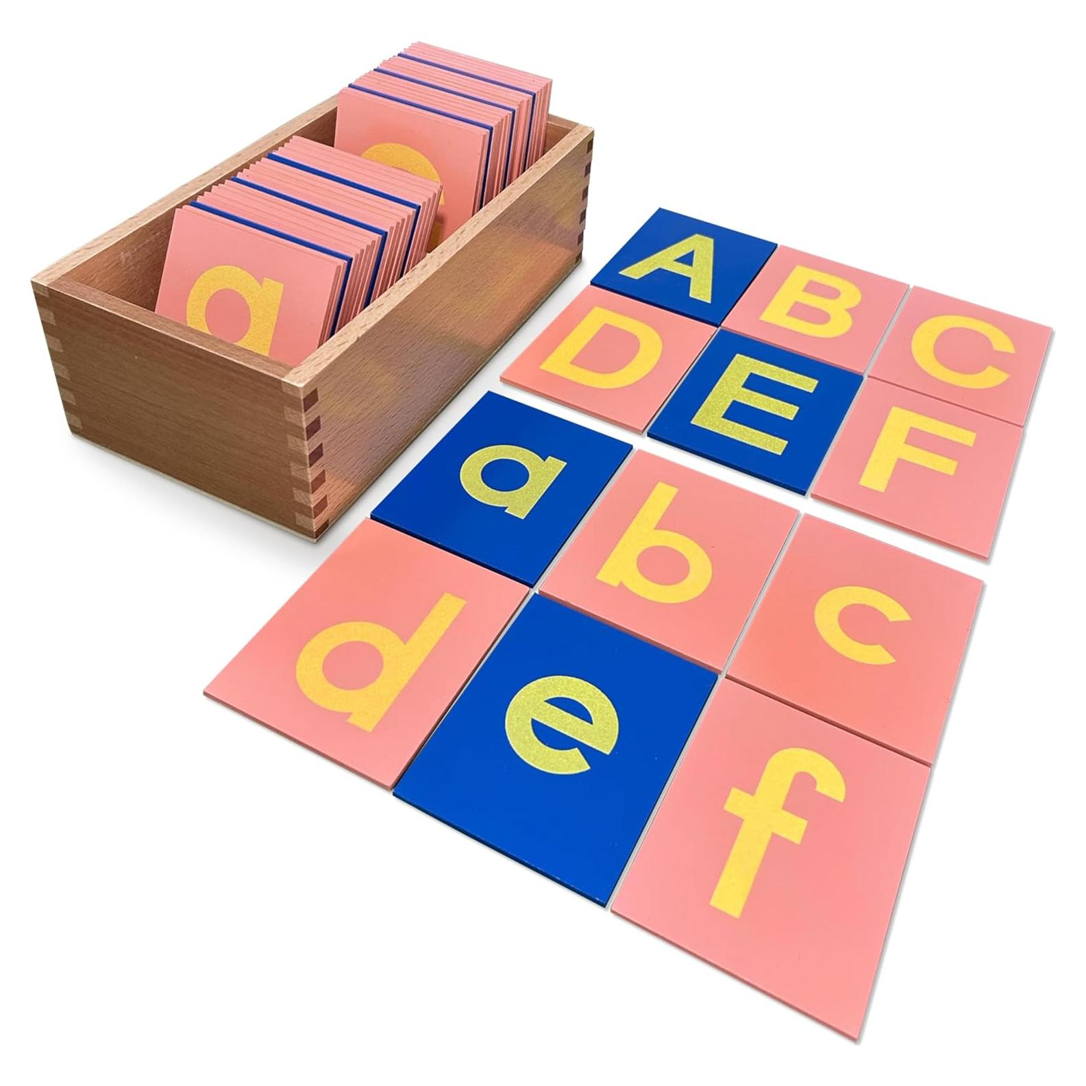 Letras de Lija Montessori Delmach | Minúsculas y Mayúsculas | Incluye Caja