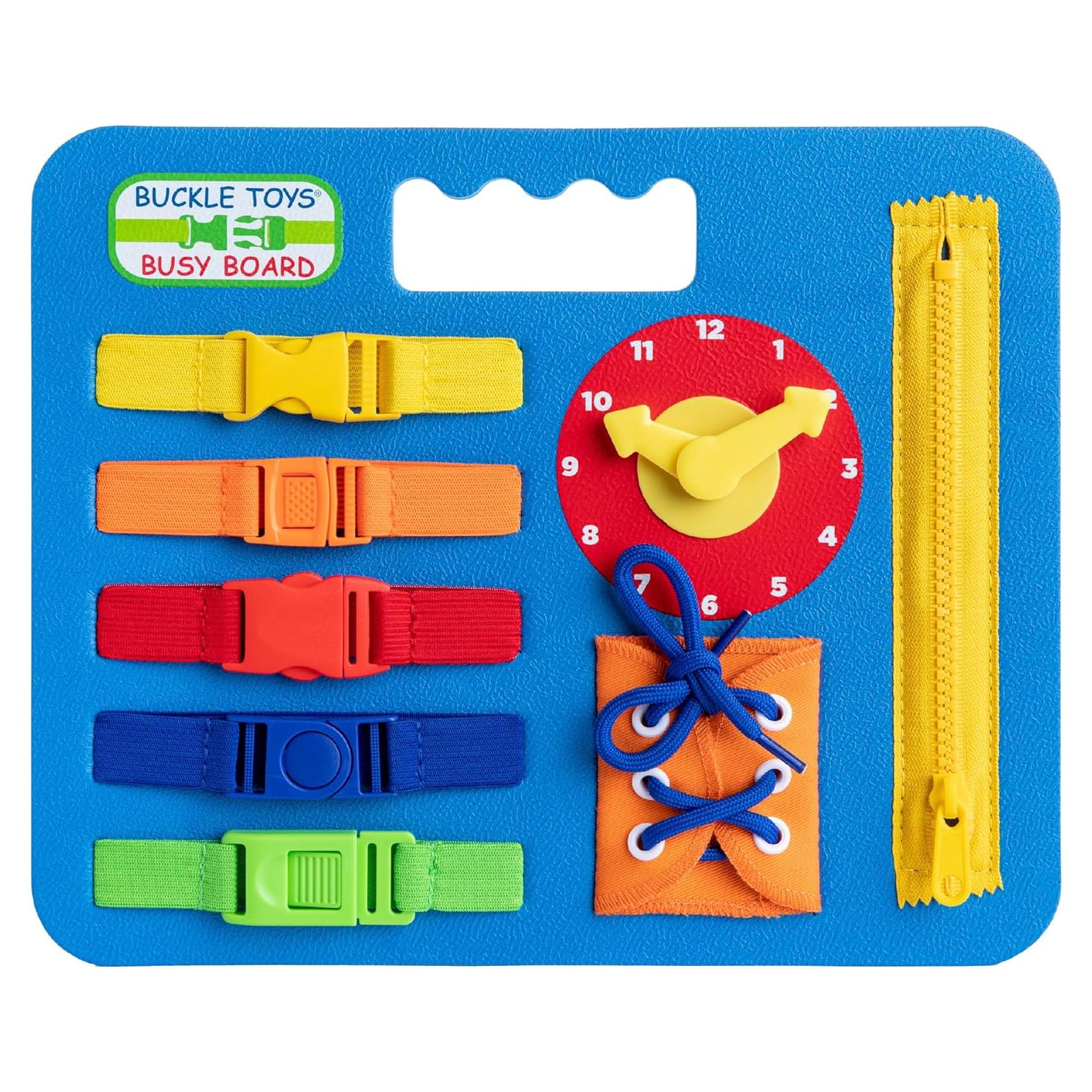 Tablero Ocupado Buckle Toys Azul - Juguete Montessori 3+ Años