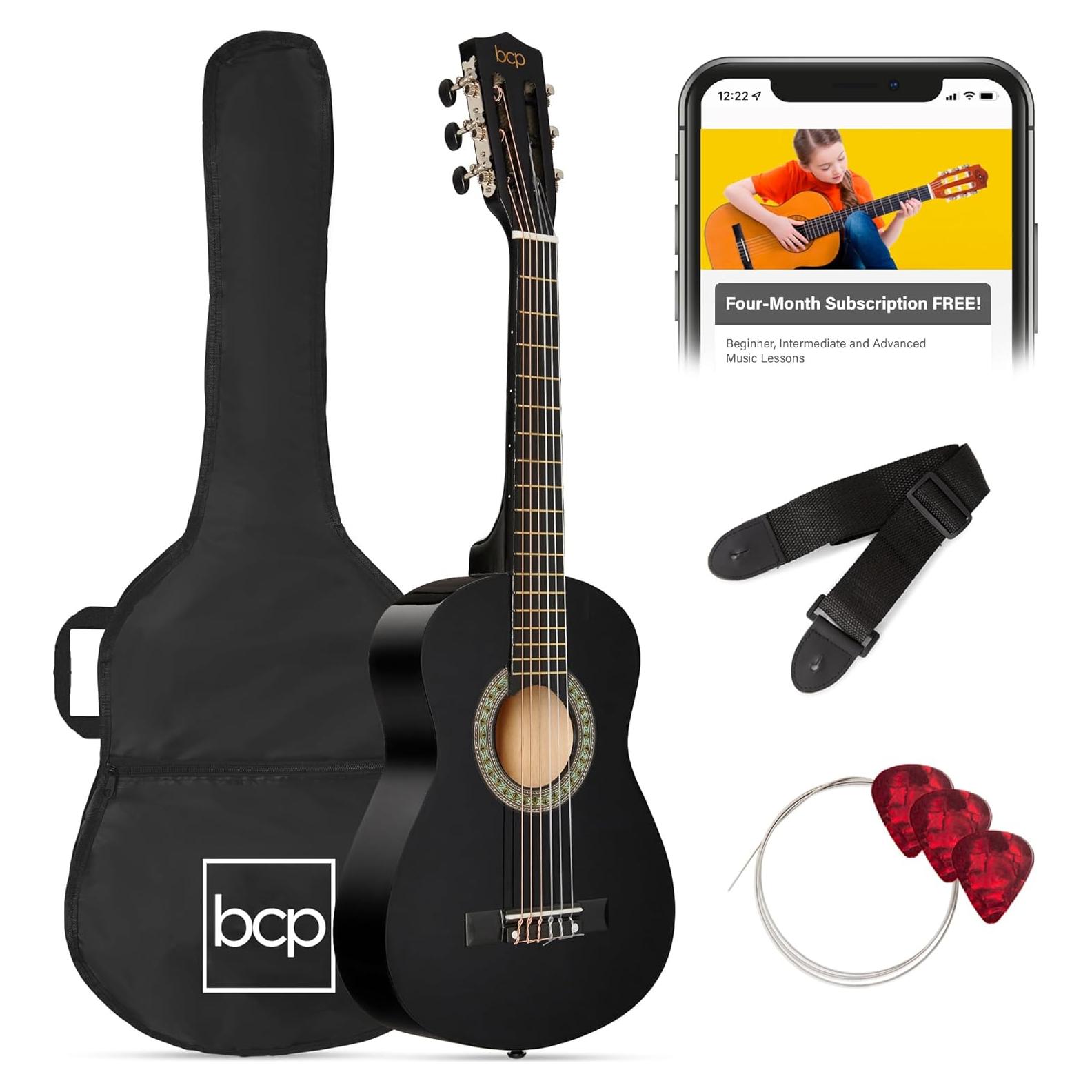 Guitarra Acústica para Niños 30" Negro - Kit Todo en Uno