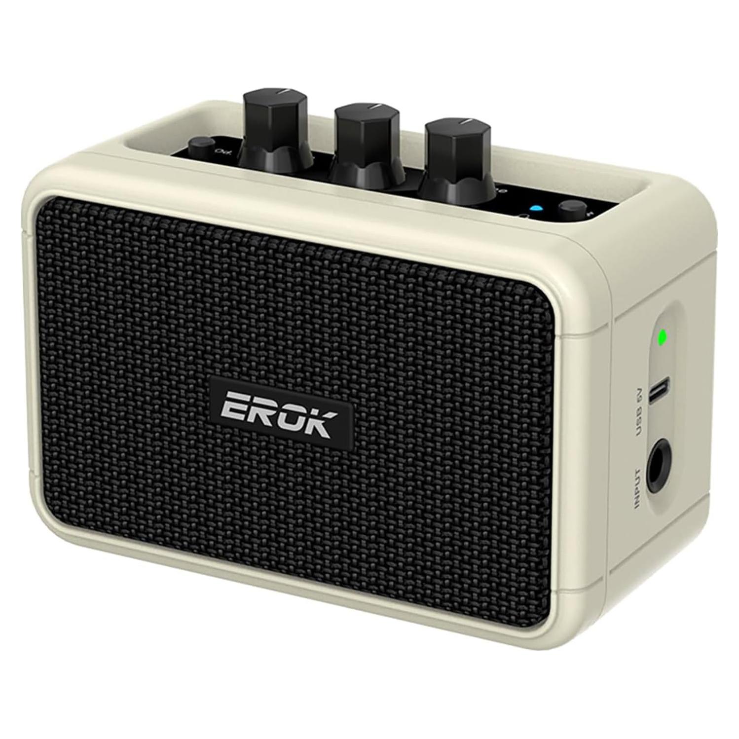 Amplificador de guitarra eléctrica EROK EK-AG-04 5W Bluetooth Beige
