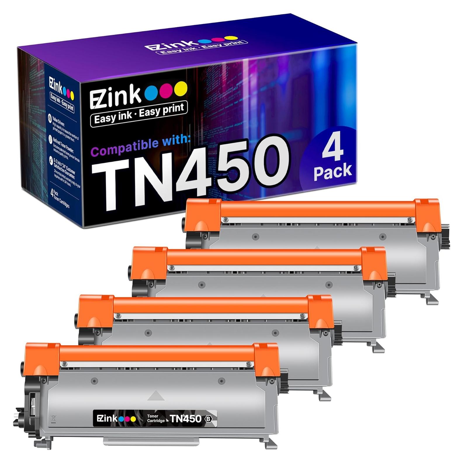 Cartuchos de tóner E-Z Ink TN450 para Brother - 4 Negro