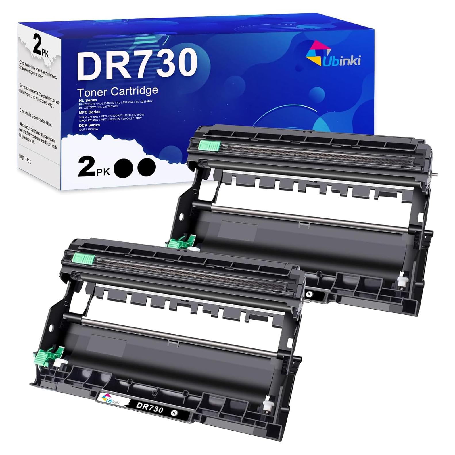 Unidad de tambor DR730 compatible Ubinki 2-pack para Brother