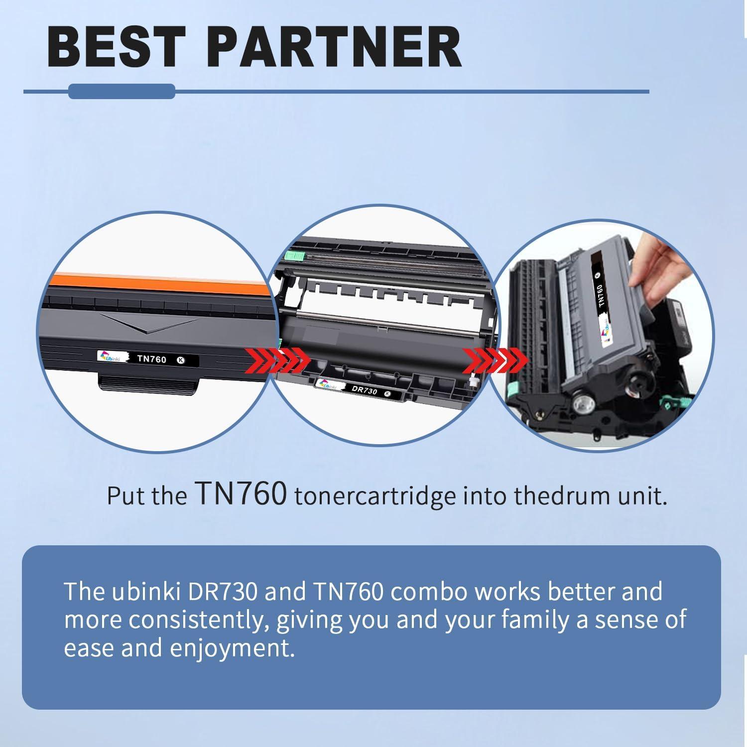 Unidad de tambor DR730 compatible Ubinki 2-pack para Brother