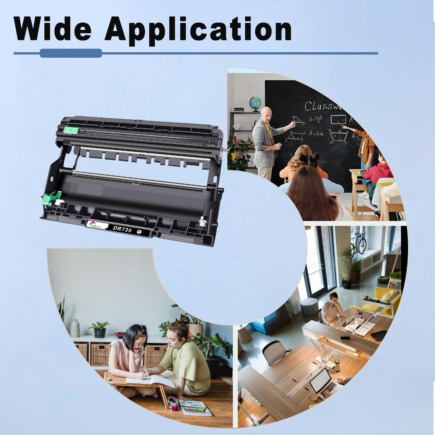 Unidad de tambor DR730 compatible Ubinki 2-pack para Brother