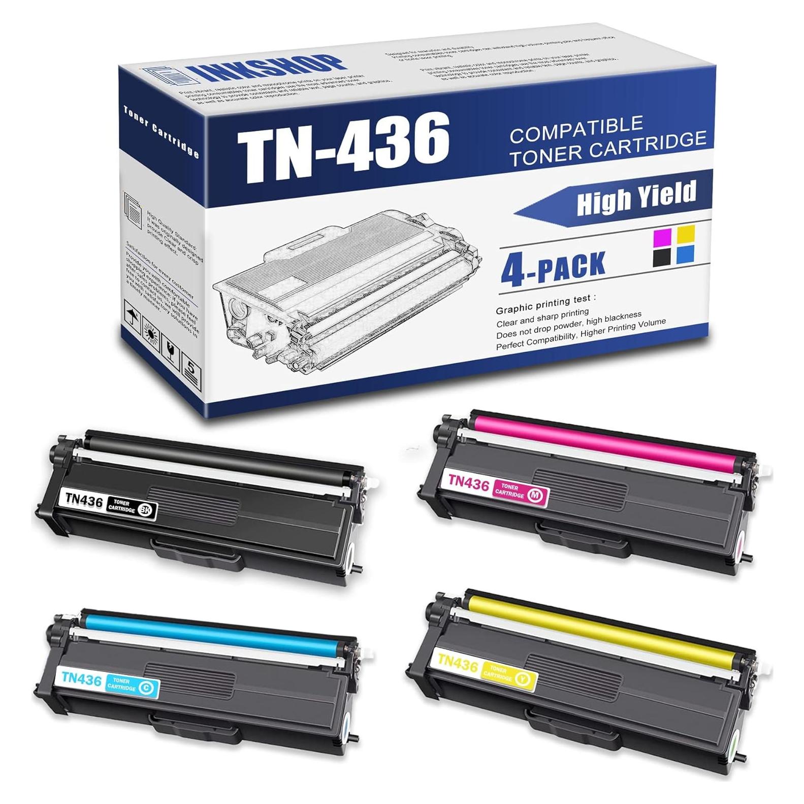 Cartucho de Tóner INKSHOP TN-436 Compatible 4PK para Brother