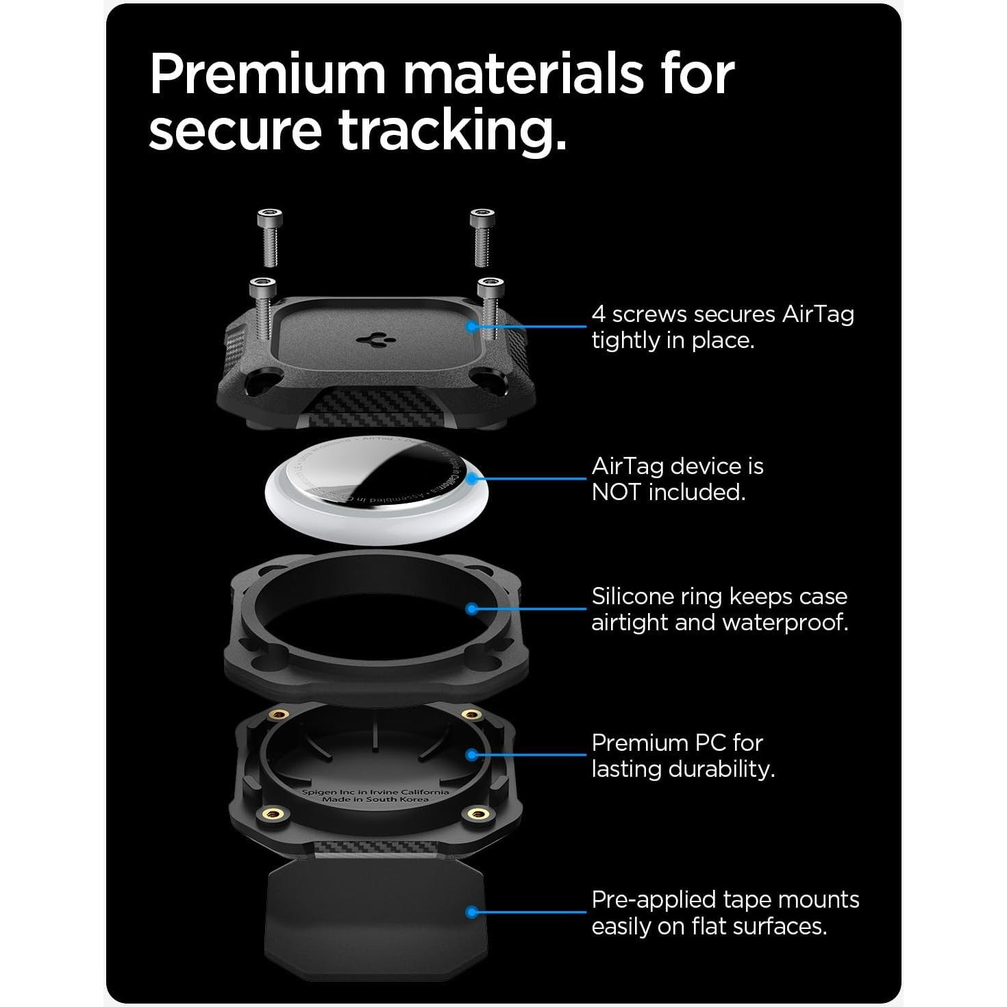 Funda Impermeable Spigen Tough Armor para AirTag - Negro