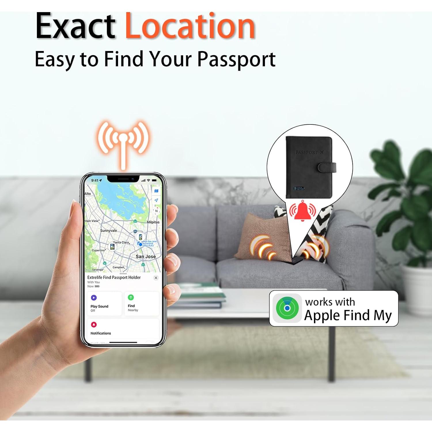 Tarjeta Inteligente de Rastreo Rich&Ray con Porta Pasaporte Negro