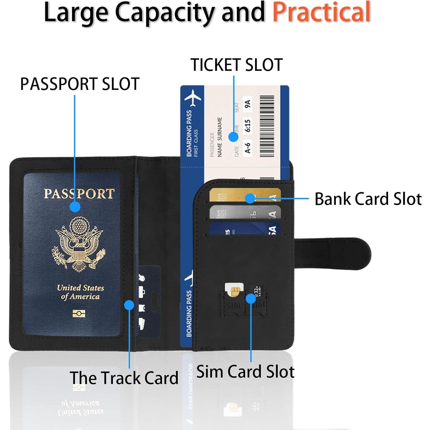 Tarjeta Inteligente de Rastreo Rich&Ray con Porta Pasaporte Negro