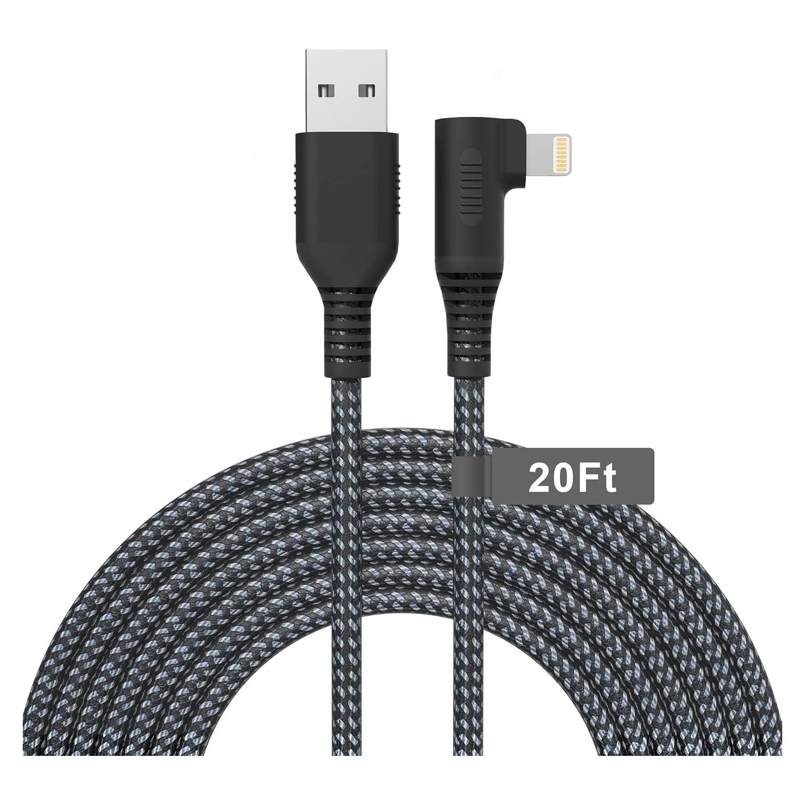 Cable de Carga Lightning Bawanfa 6.1m Ángulo Recto MFi iPhone