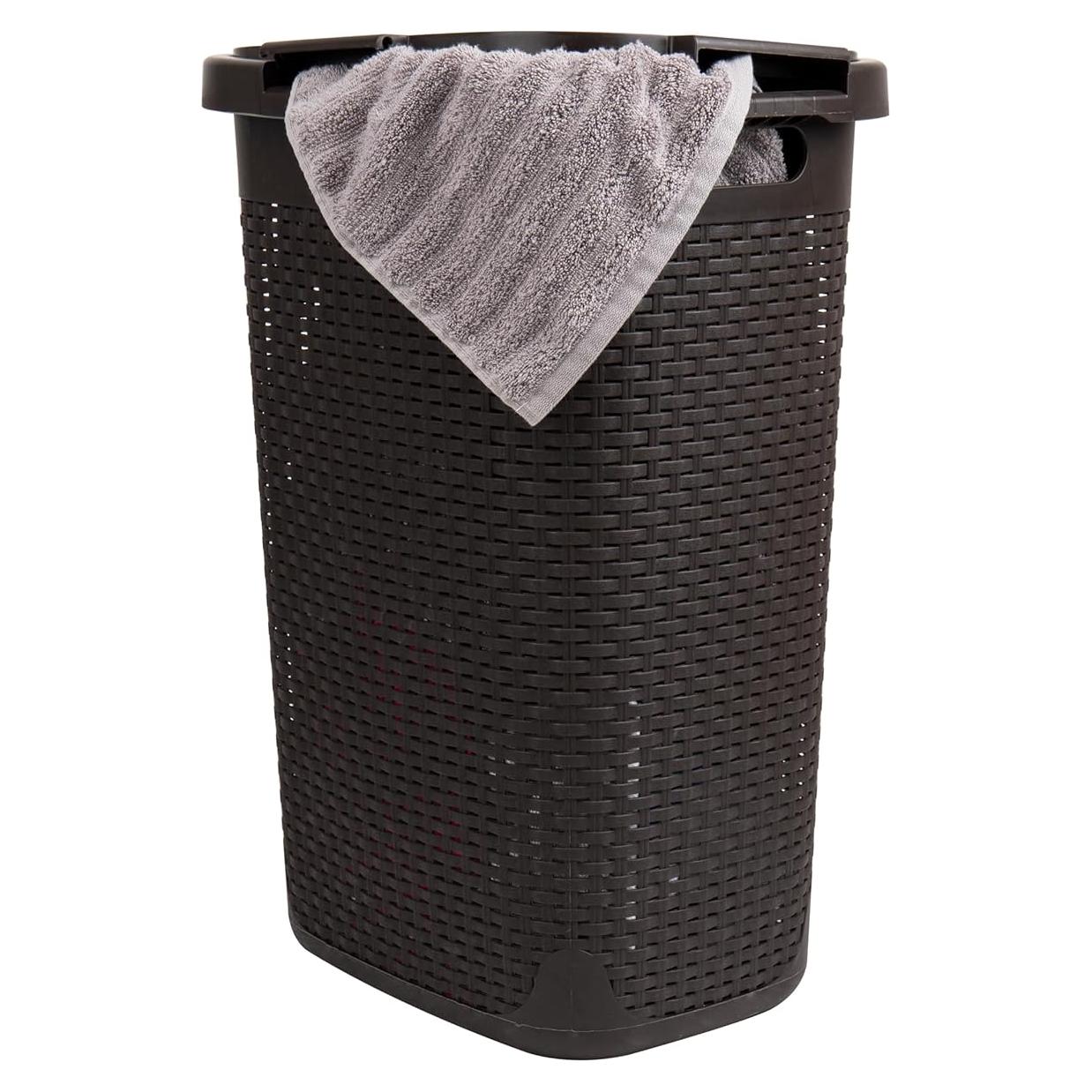 Cesto de Ropa Slim Mind Reader 60L con Tapa Marrón