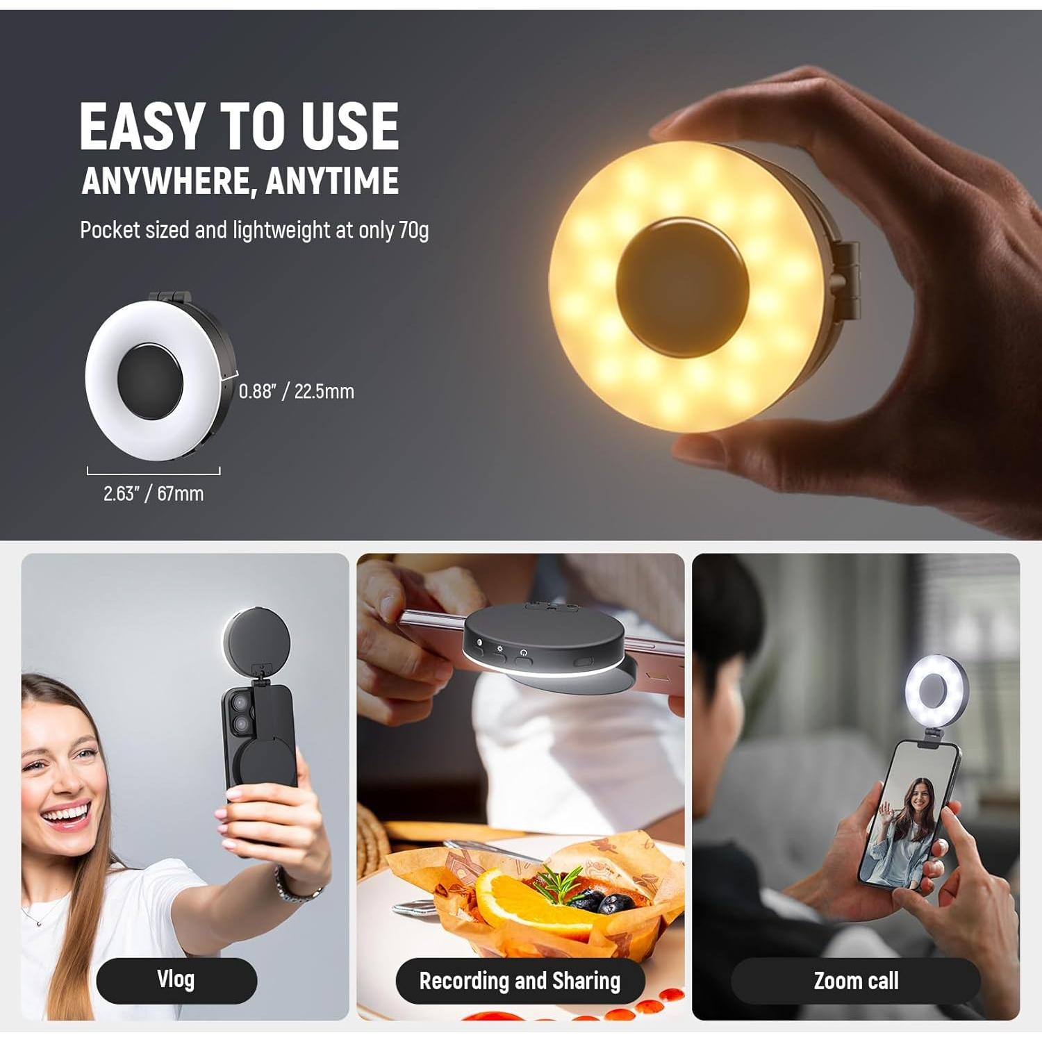 Luz de Selfie Magnética NEEWER NL40R LED 914lx 4 Modos