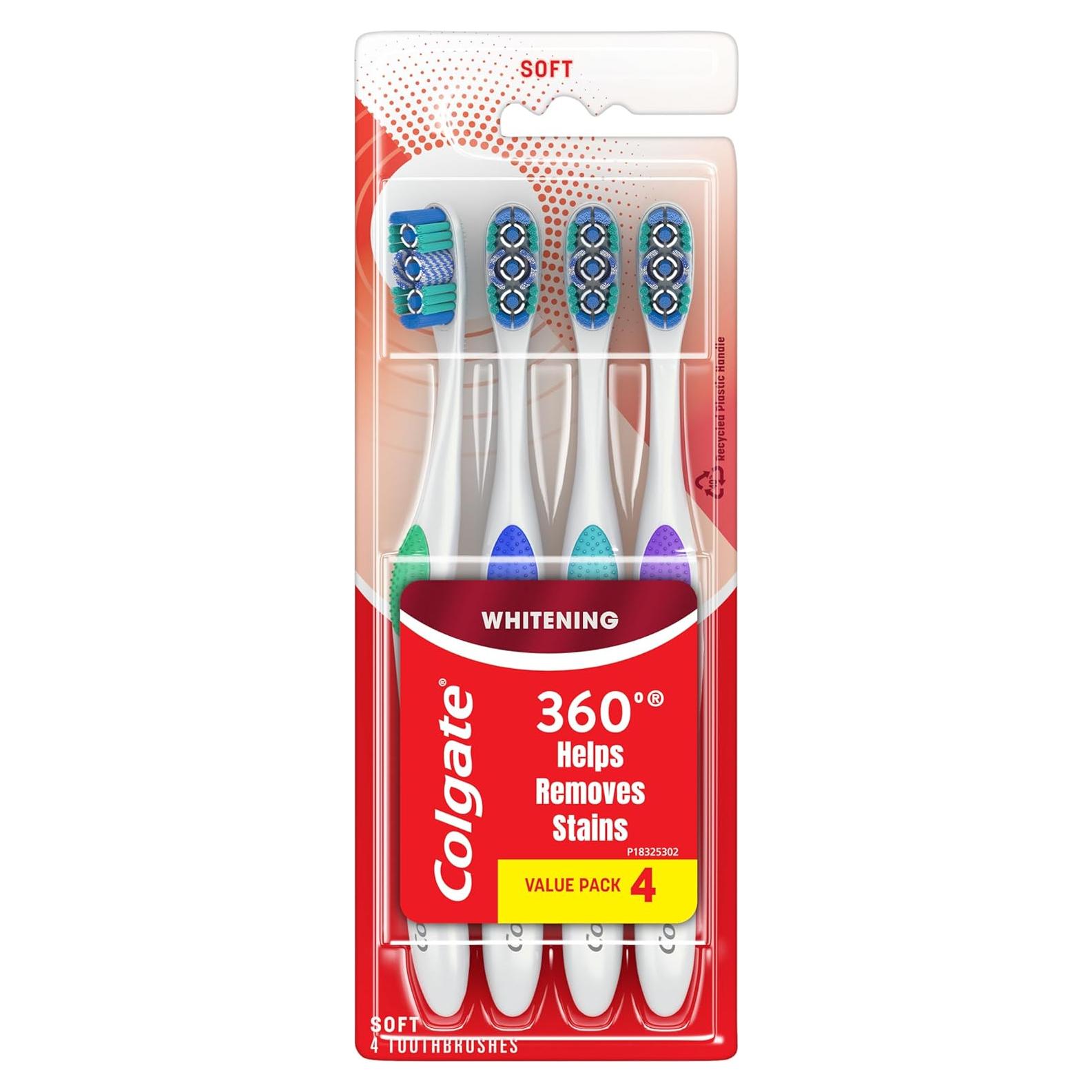 Cepillo de Dientes Blanqueador Colgate 360 Optic White - 4 Unidades