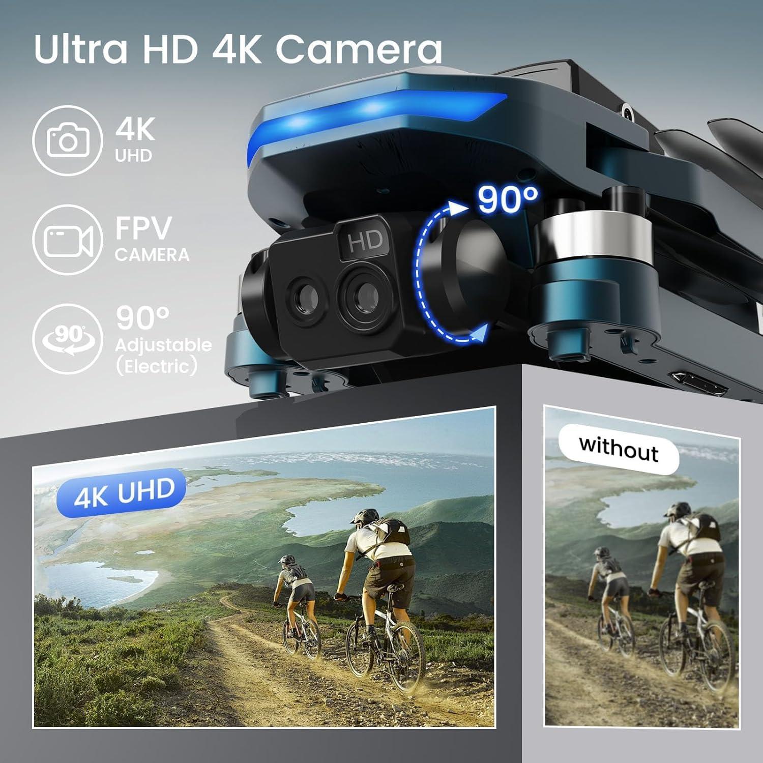 Drone TizzyToy MT002 4K con Cámara Ajustable y 40min Vuelo