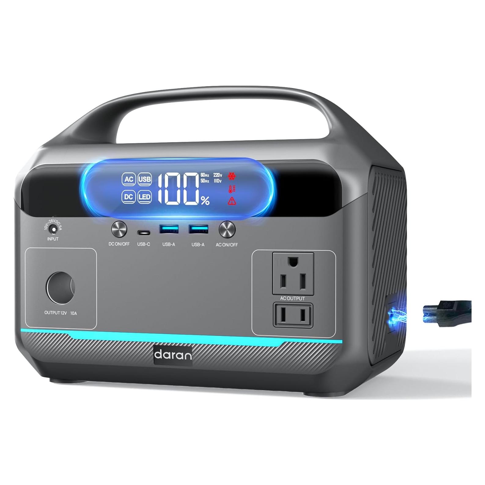 Estación de Energía Portátil DARAN 350W 288Wh Batería LiFePO4