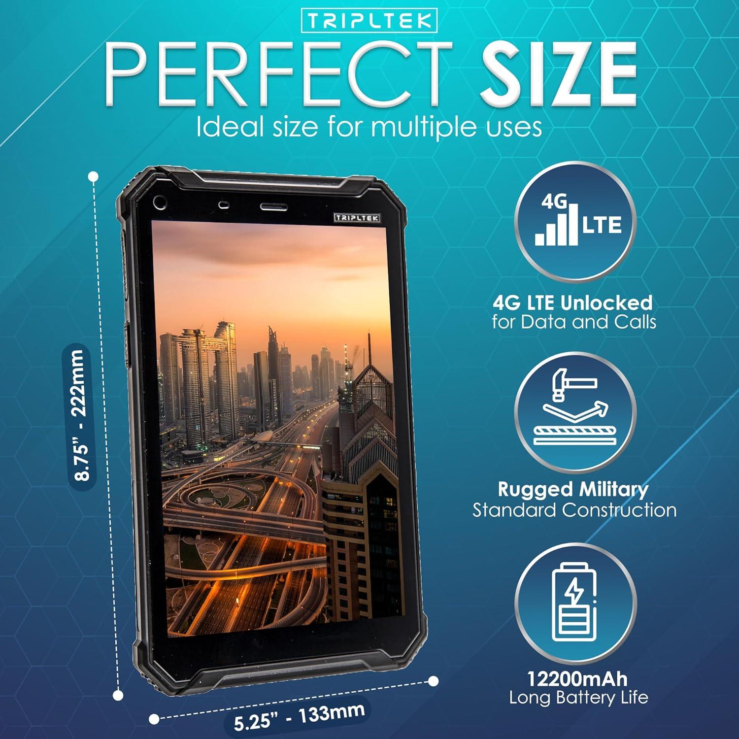 Tableta Smartphone TRIPLTEK 8" 4G LTE 256GB 8GB RAM IP68