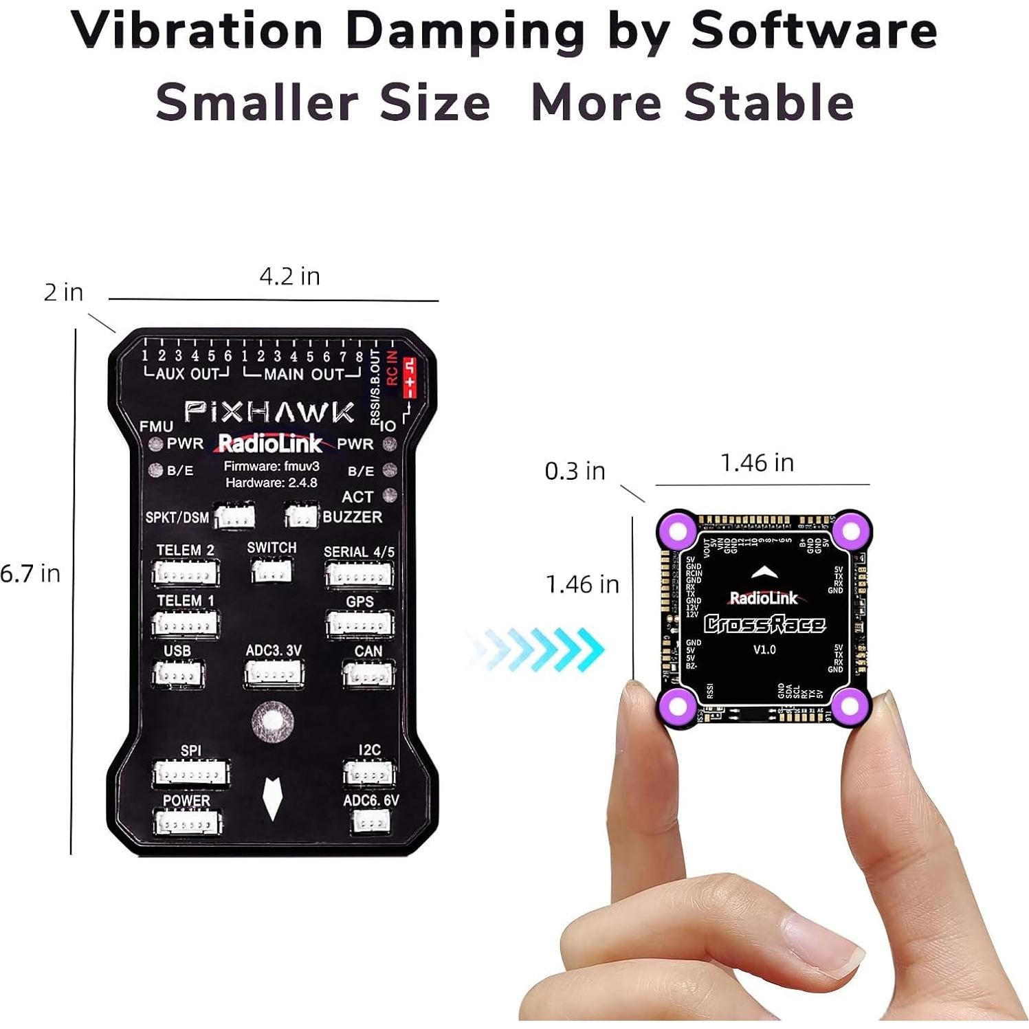 Controlador de Vuelo Radiolink CrossRace APM 37x37mm OSD Integrado