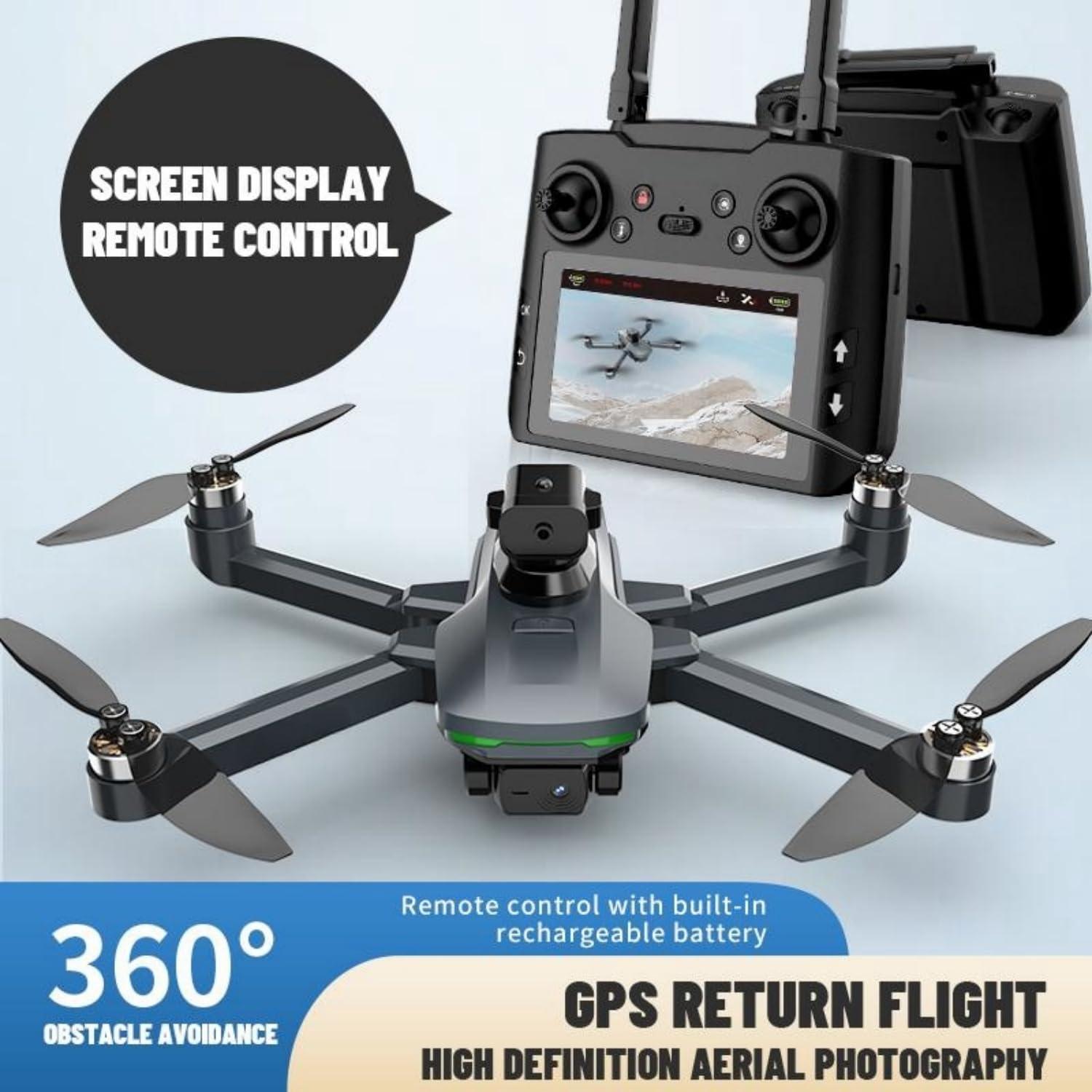 Dron GPS EcuFlyAi S197 con Pantalla 4.5" y 2 Baterías