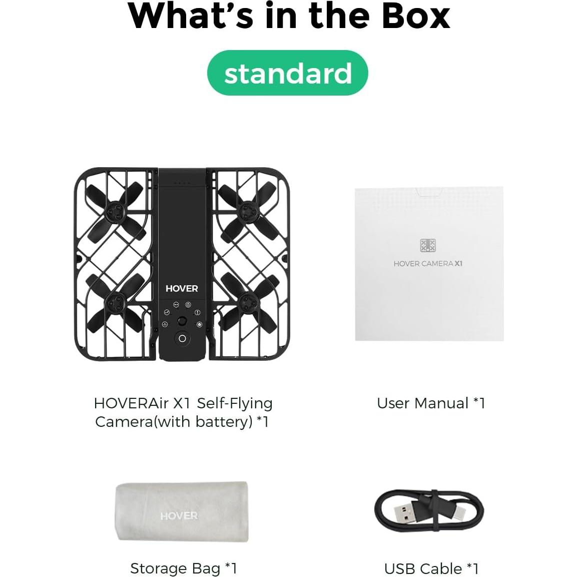 Drone HOVERAir X1 con Cámara 2.7K, Plegable y Autopilotado