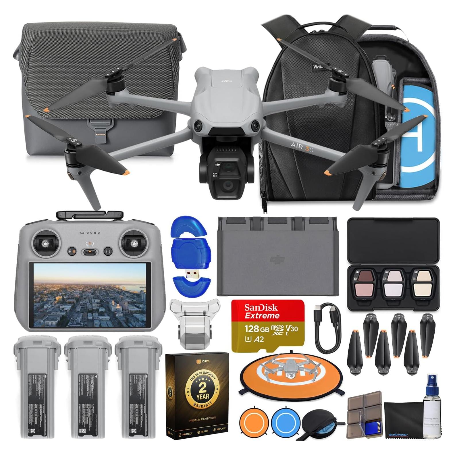 Drone DJI Air 3S con Control Remoto RC 2 y Accesorios 4K