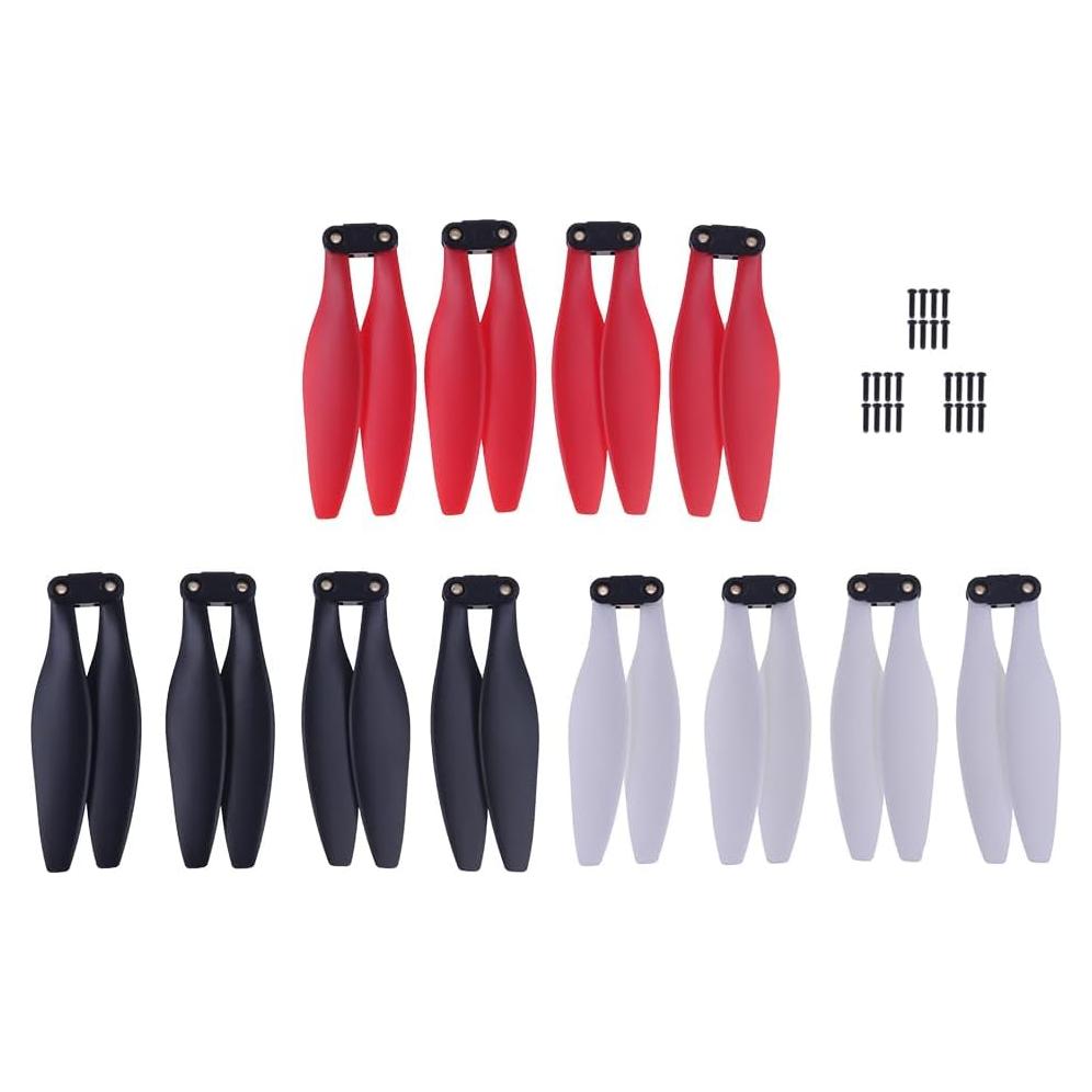 Hélices Plegables para Drone HS720 HS720E - 12 Pcs en Rojo, Blanco y Negro