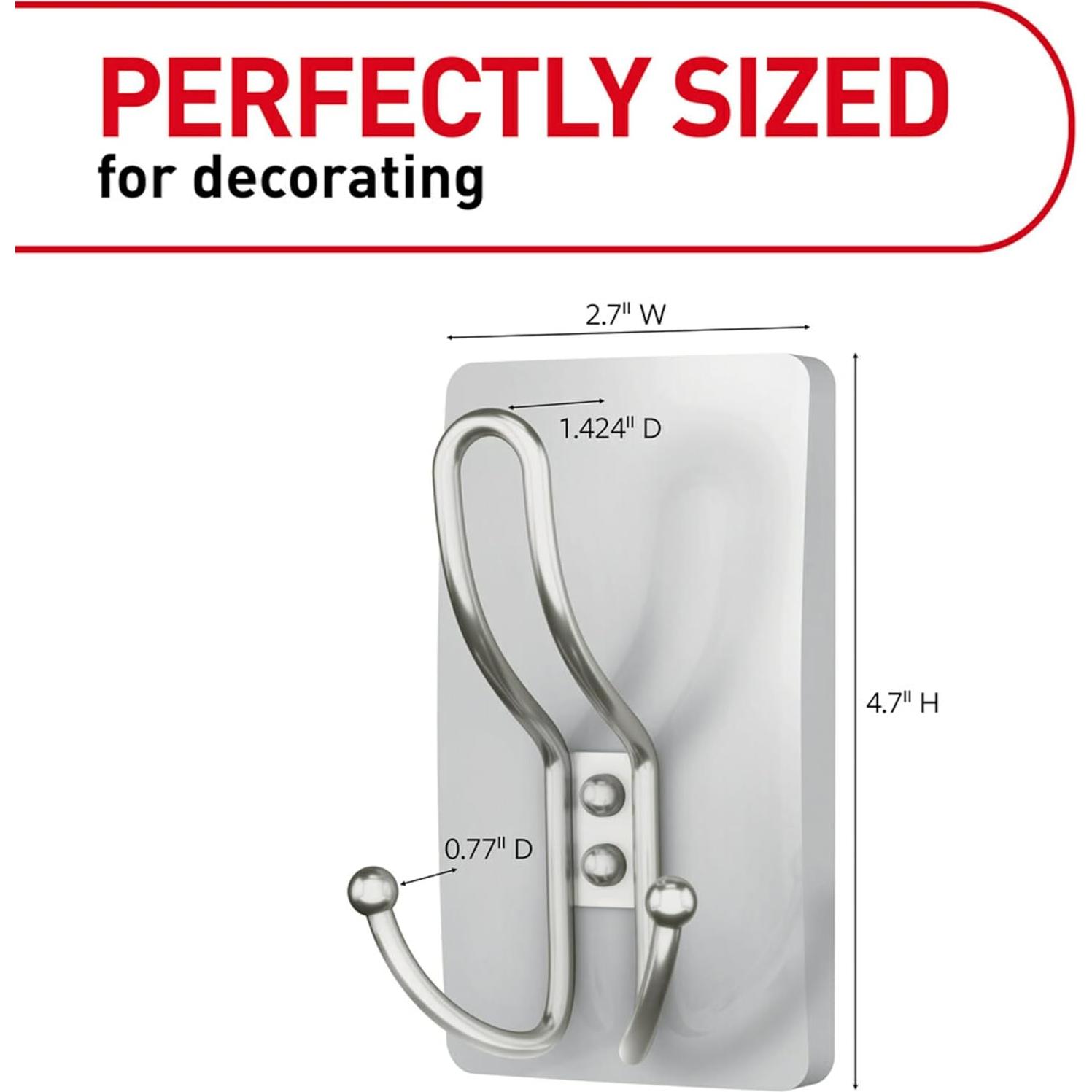 Gancho Triple Adhesivo Command Níquel Satinado X-Large 4.54 kg