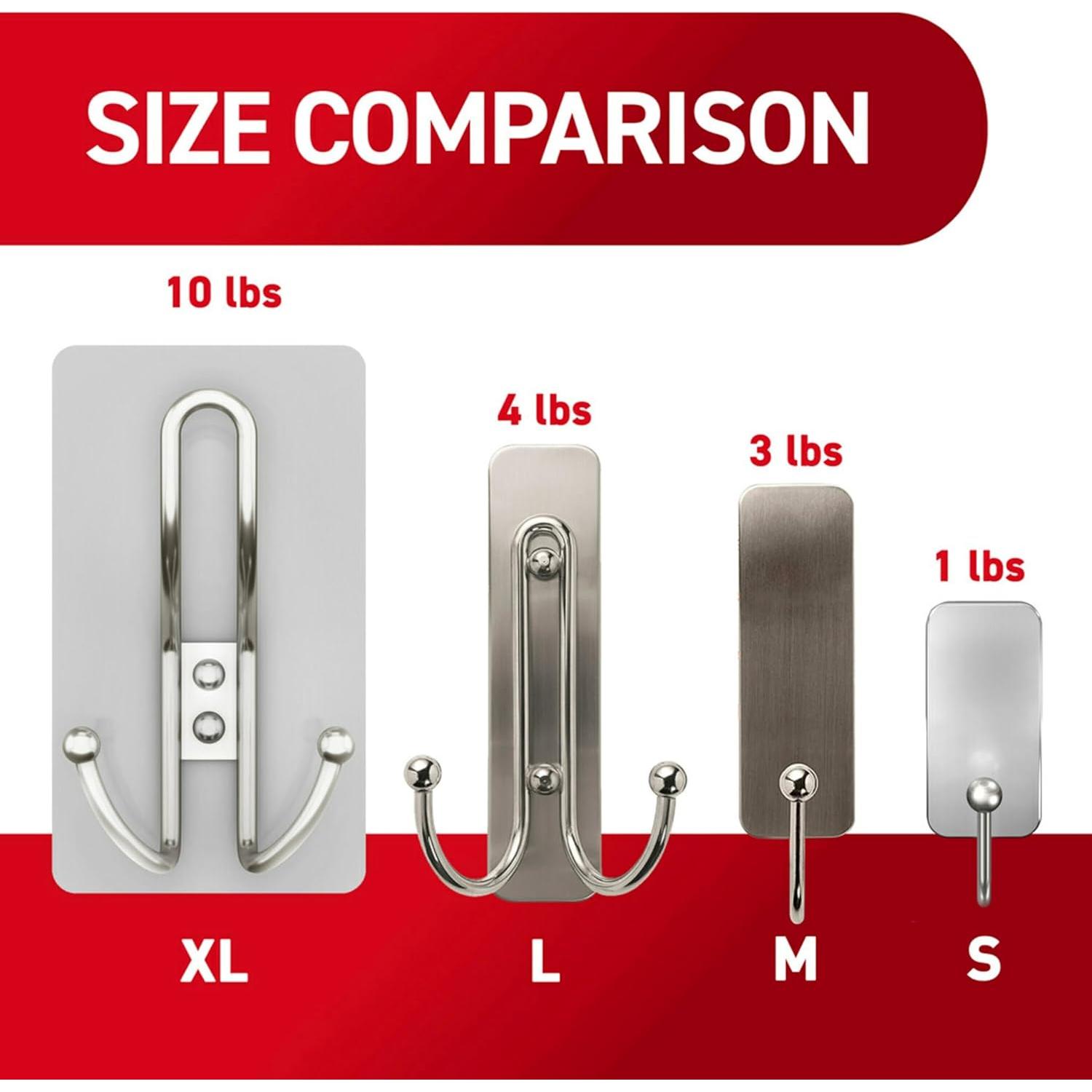 Gancho Triple Adhesivo Command Níquel Satinado X-Large 4.54 kg