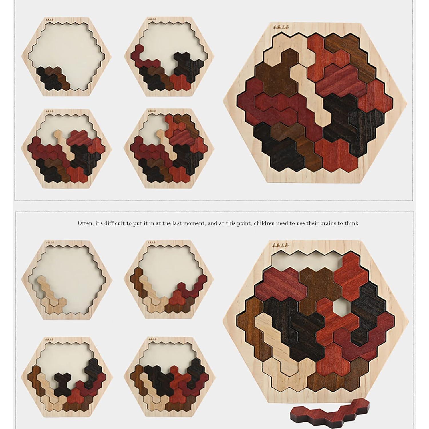 Rompecabezas Tangram de Madera AHYUAN 18.5x16 cm Educativo