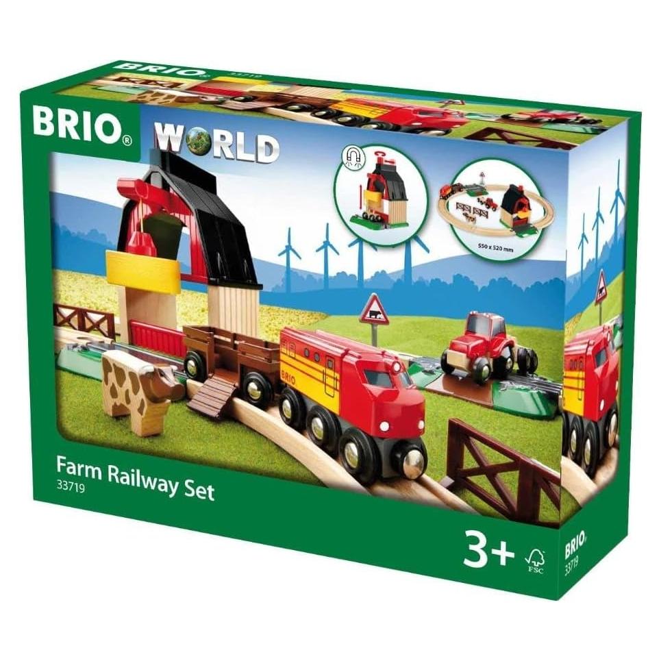 Conjunto de Ferrocarril de Granja BRIO 33719 - 20 Piezas Interactivas