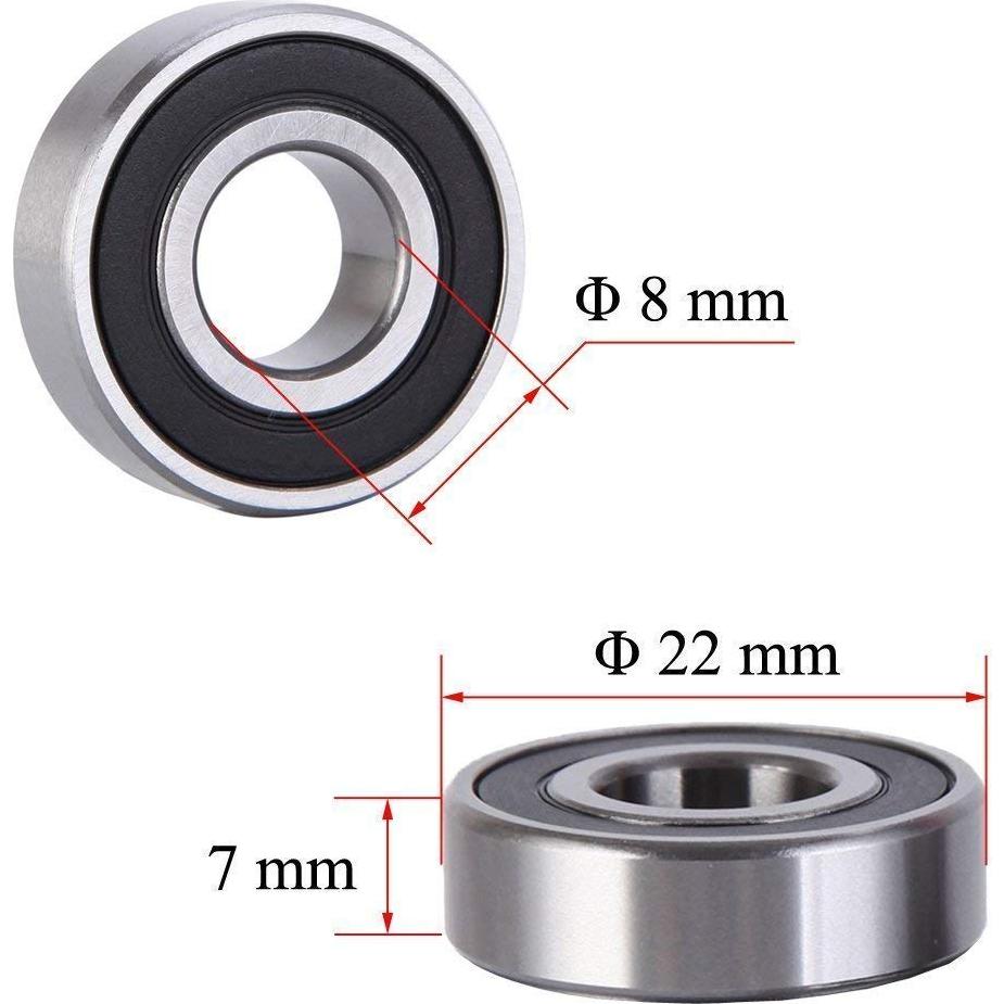 Rodamientos Donepart 608-2RS Doble Sellado 8mm x 22mm (Paquete de 10)