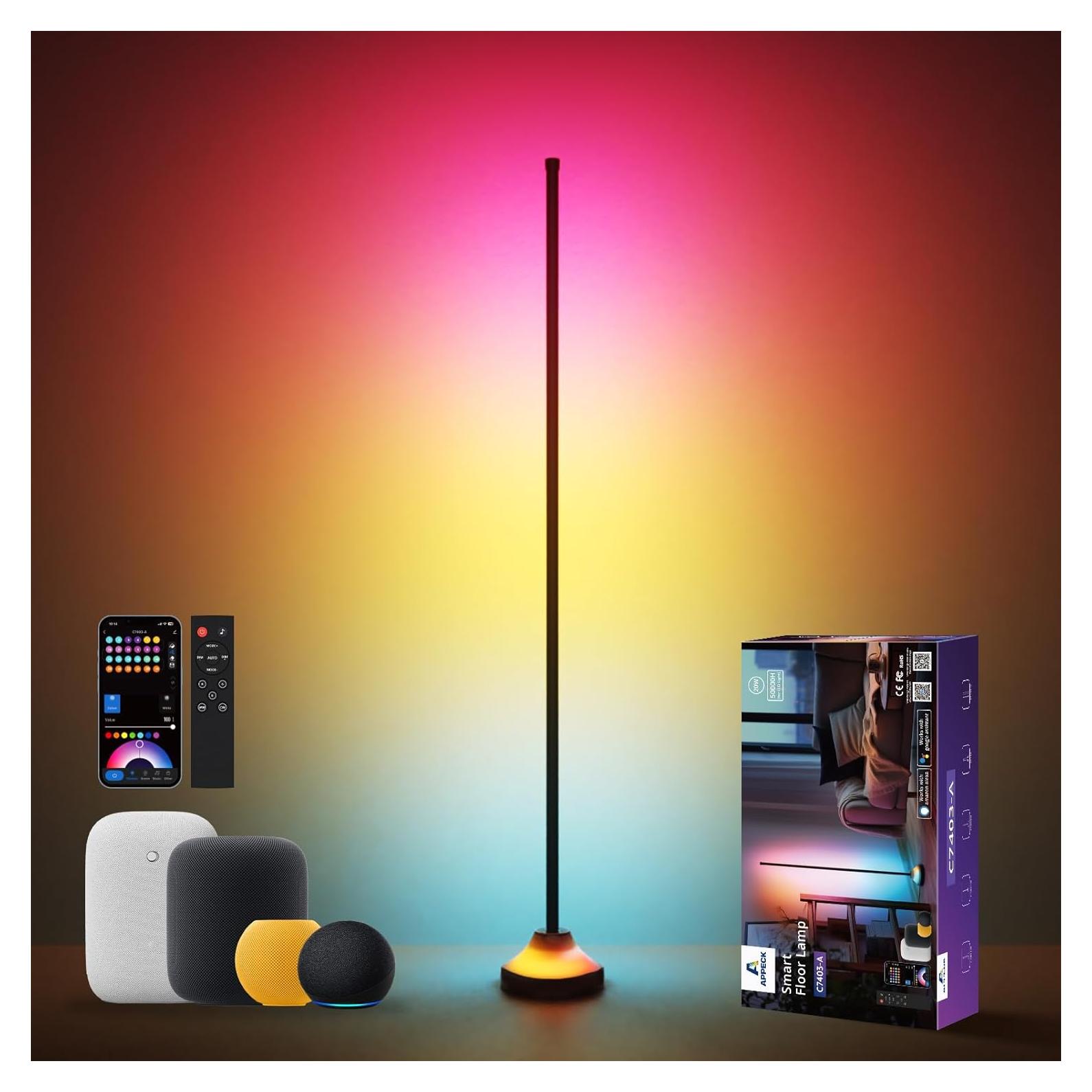 Lámpara de Pie Esquina Inteligente RGBIC 20W 1100lm - APPECK