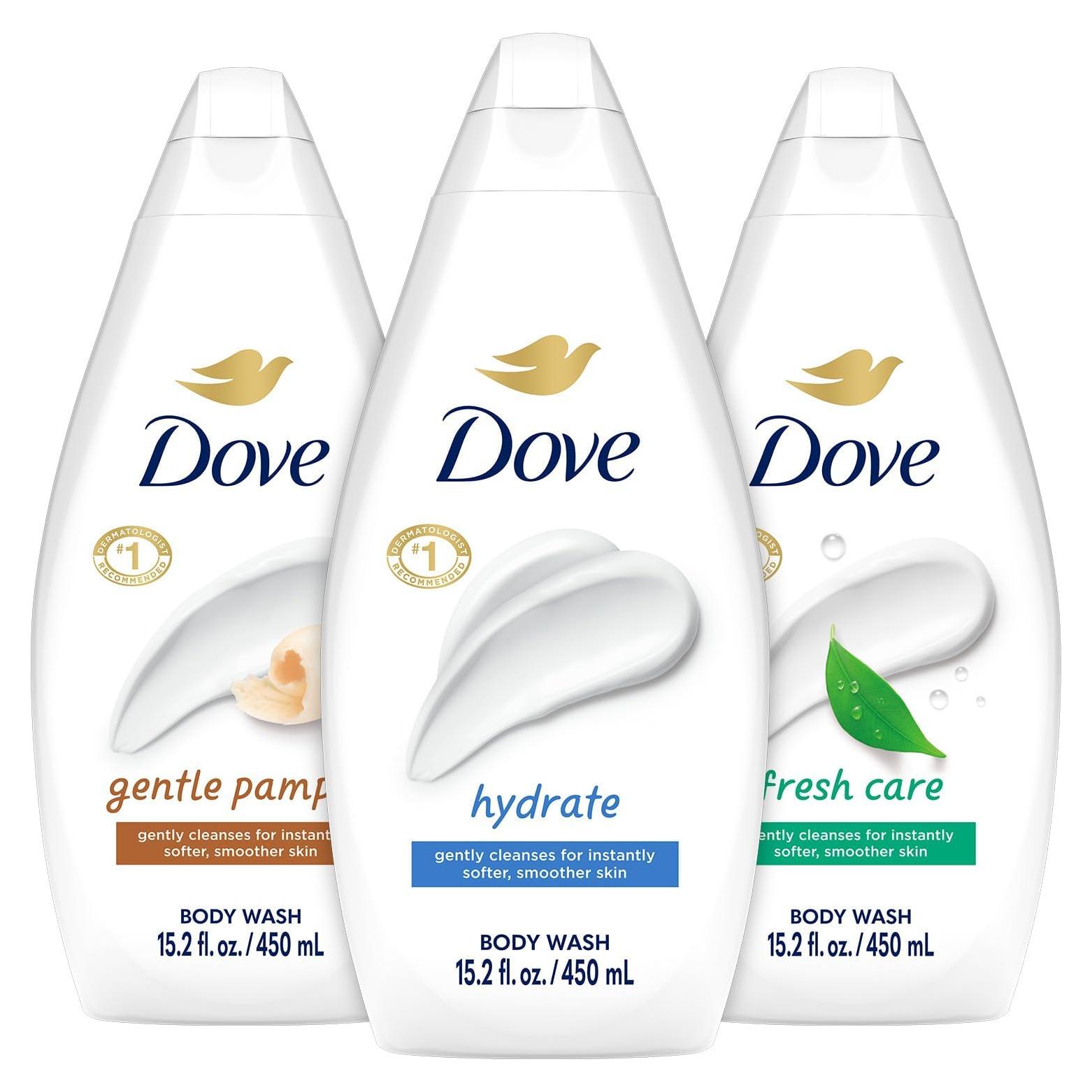 Dove Gel de Ducha Hidratante Pack 3 x 450 ml Variedades